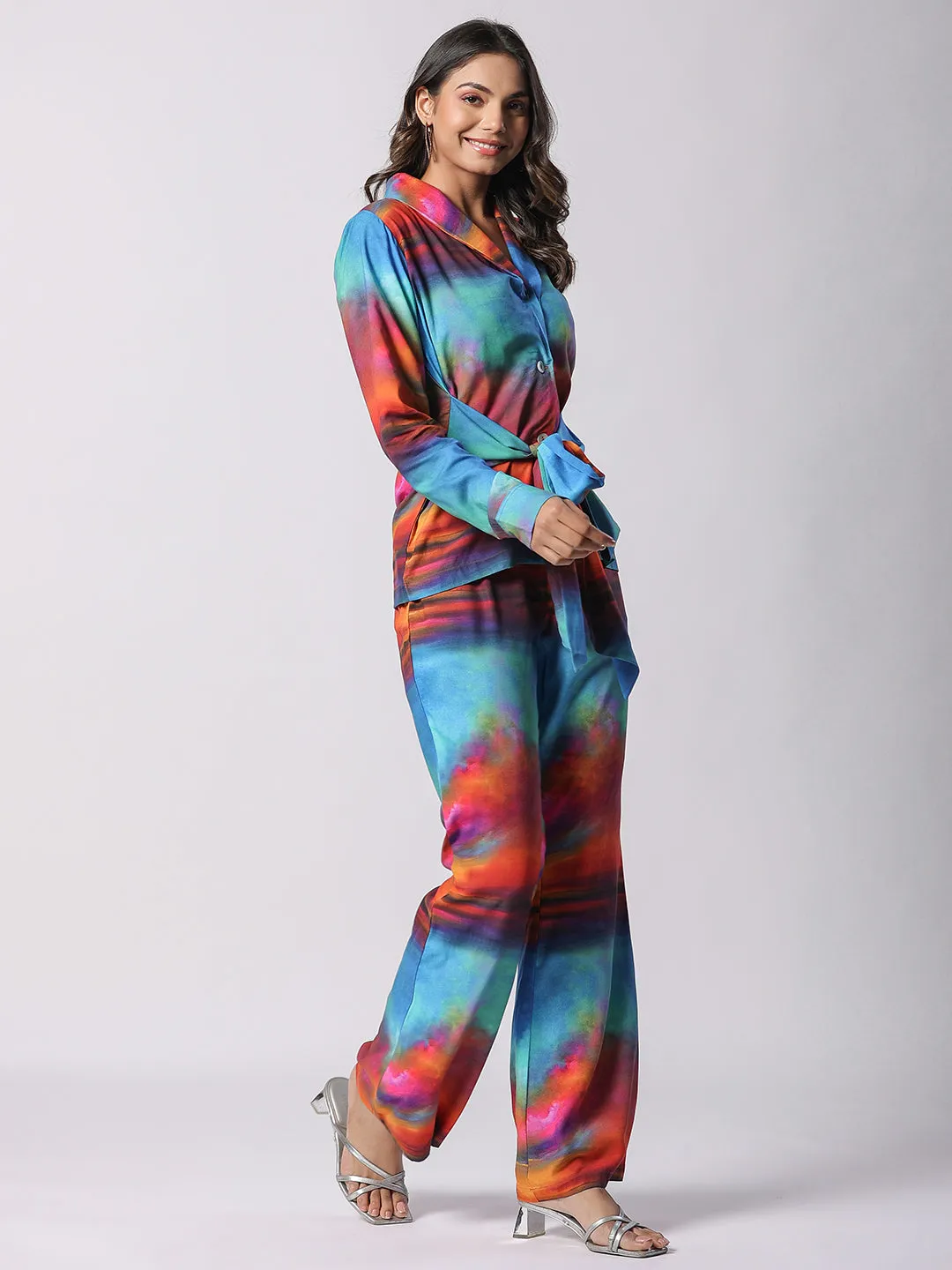 Multi Duet-Delight Designer Printed Modal Co-ord Set