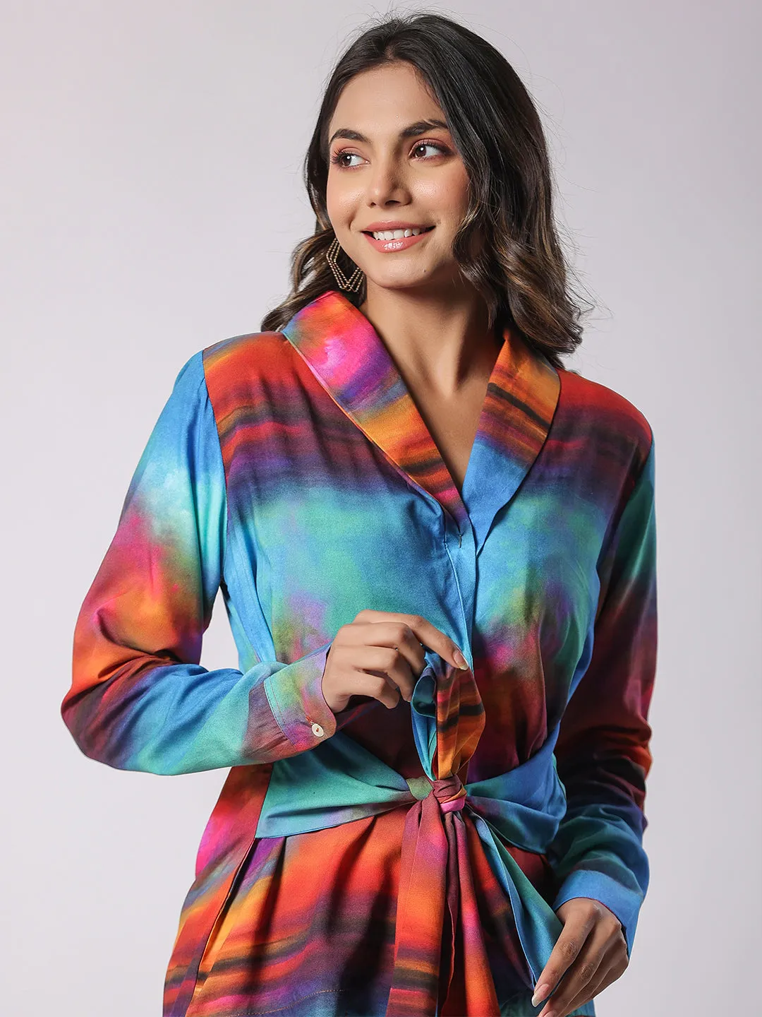 Multi Duet-Delight Designer Printed Modal Co-ord Set