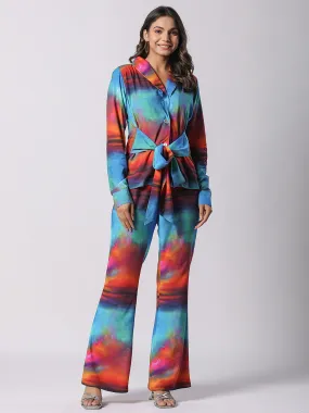 Multi Duet-Delight Designer Printed Modal Co-ord Set