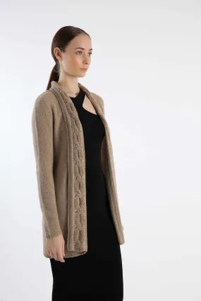 Natural Undyed Pure Cashmere Cardigan