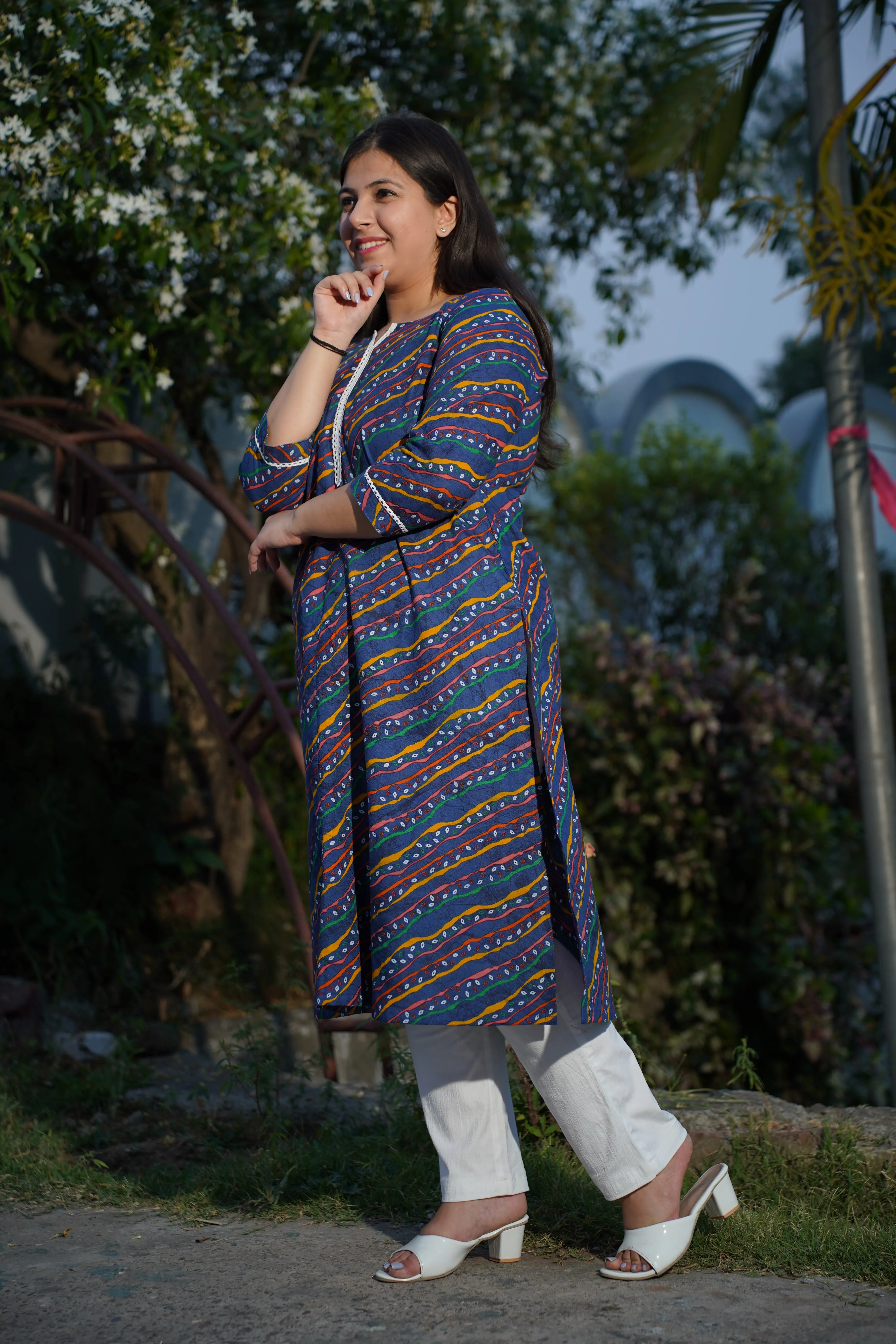 Neel Lehriya A-line Cotton Kurta