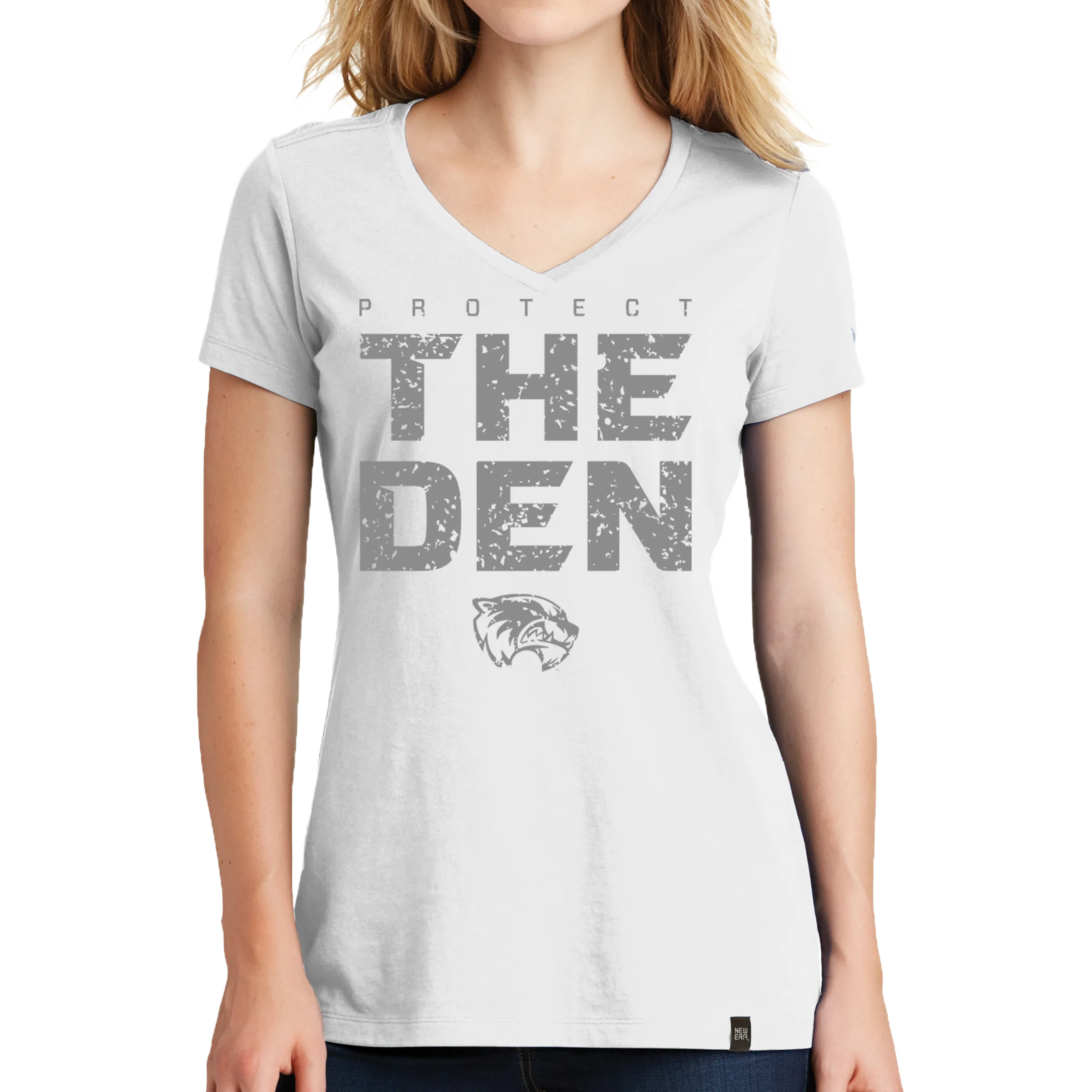 New Era Ladies Heritage Blend V-Neck Tee - Protect the Den
