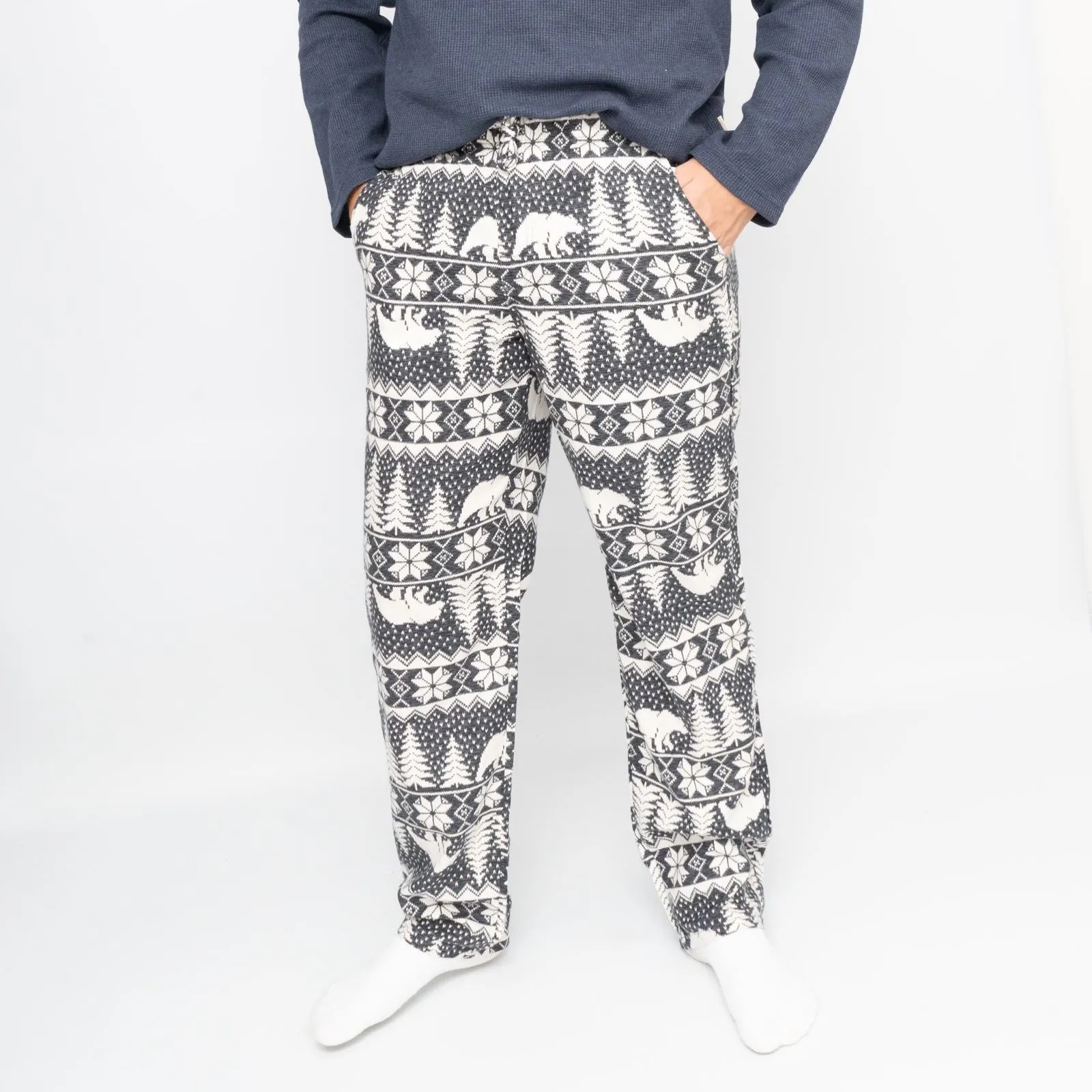 Old Navy Mens Grey Polar Bear Christmas Pyjama Bottoms