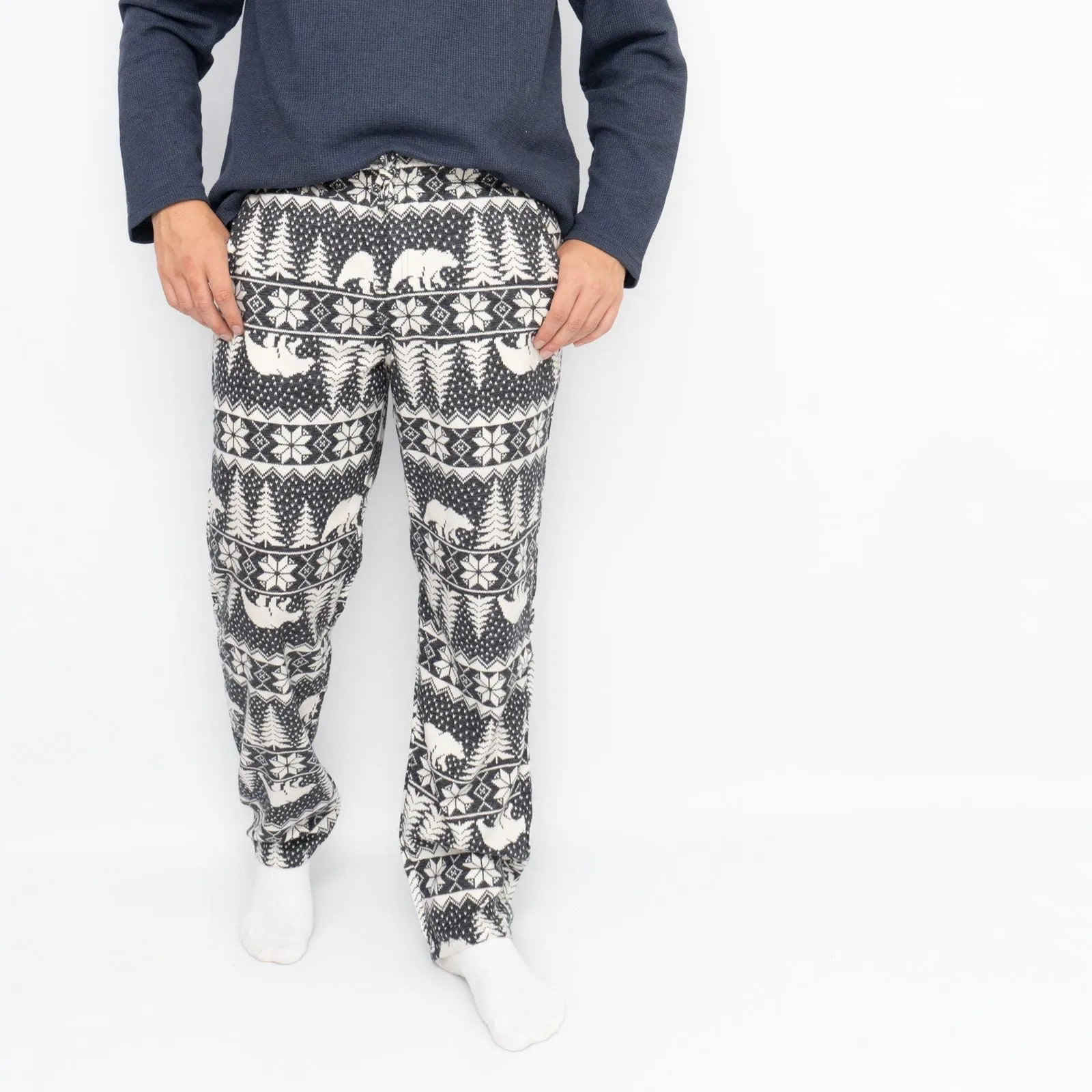 Old Navy Mens Grey Polar Bear Christmas Pyjama Bottoms