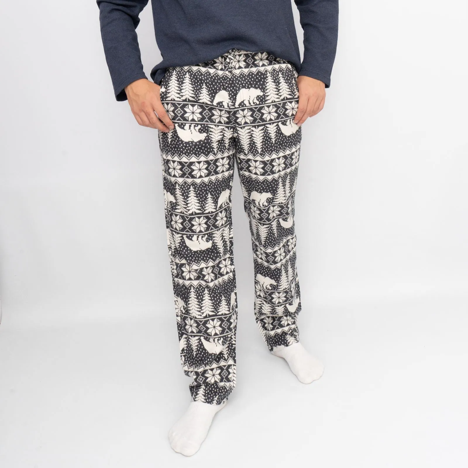 Old Navy Mens Grey Polar Bear Christmas Pyjama Bottoms