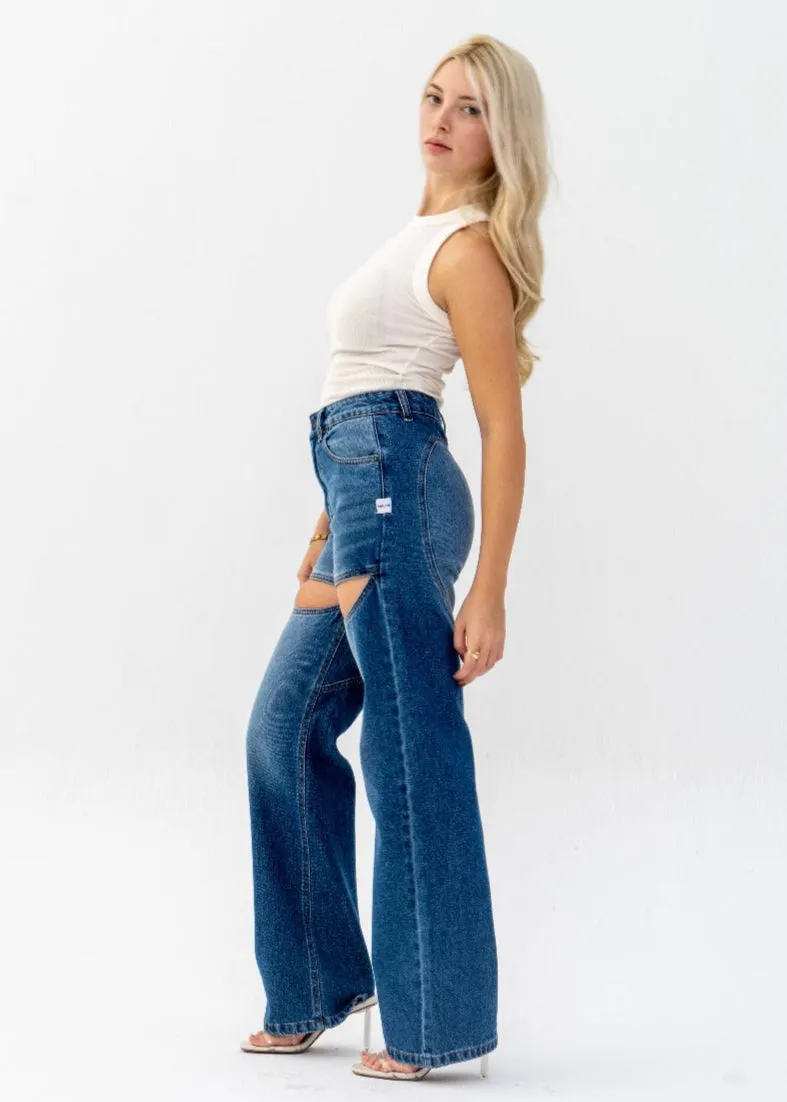 Open Thigh Jeans
