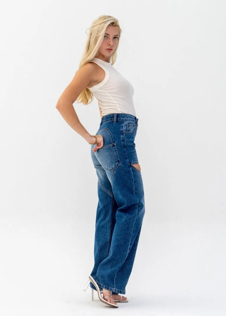 Open Thigh Jeans