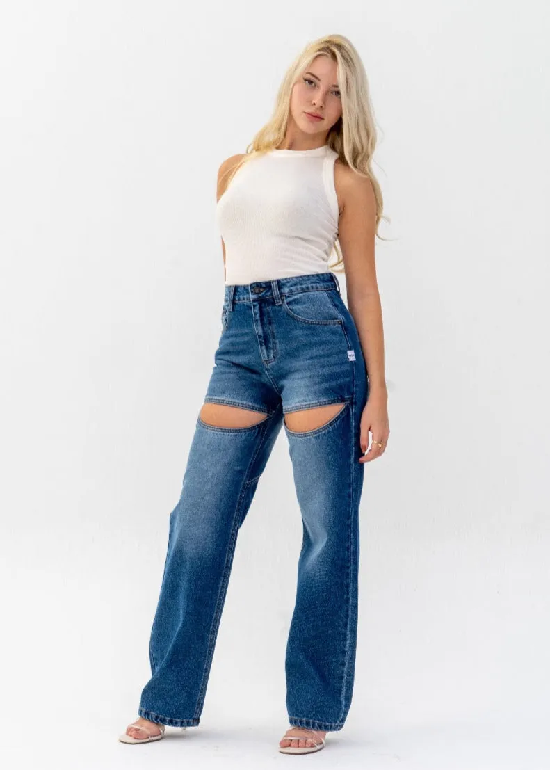 Open Thigh Jeans