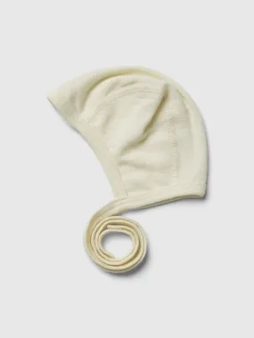 organic merino wool and silk bonnet in natural - baby/toddler