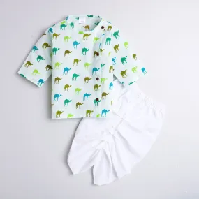 Polka Tots Dhoti Kurta Set for Boys 100% Super Soft Cotton Traditional Ethnic Wear For Kids Camel White