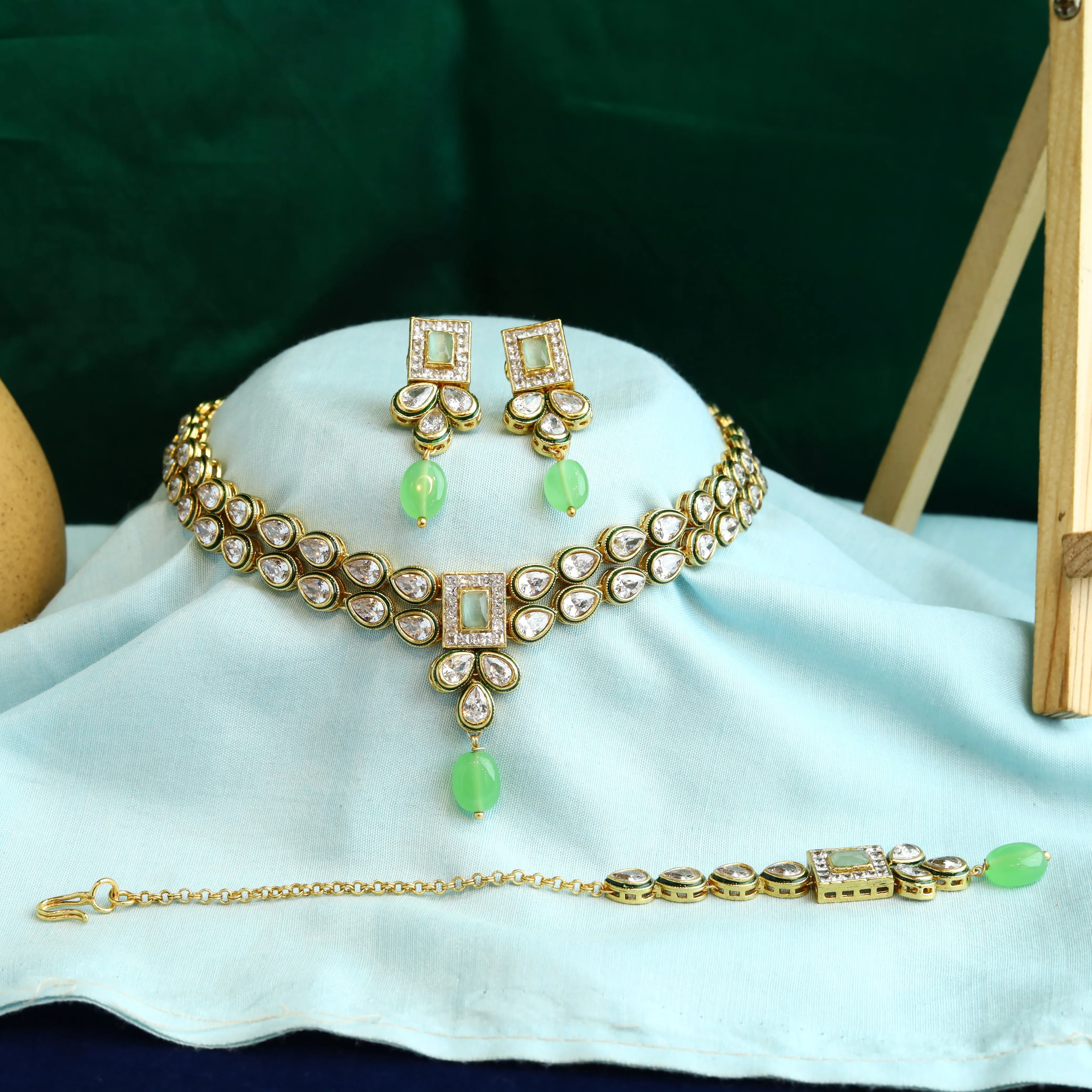 Polki Necklace Set 1001-21