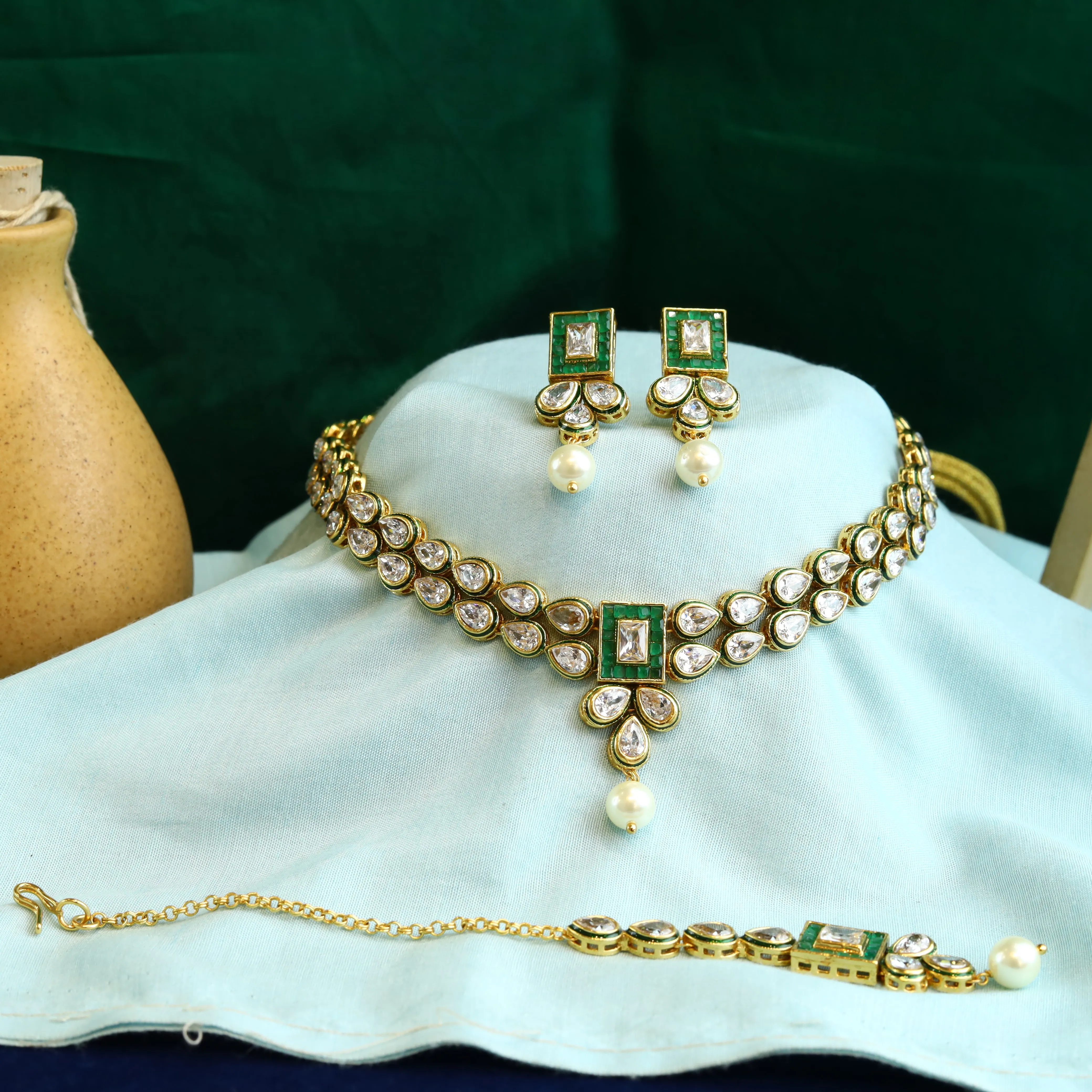 Polki Necklace Set 1001-21
