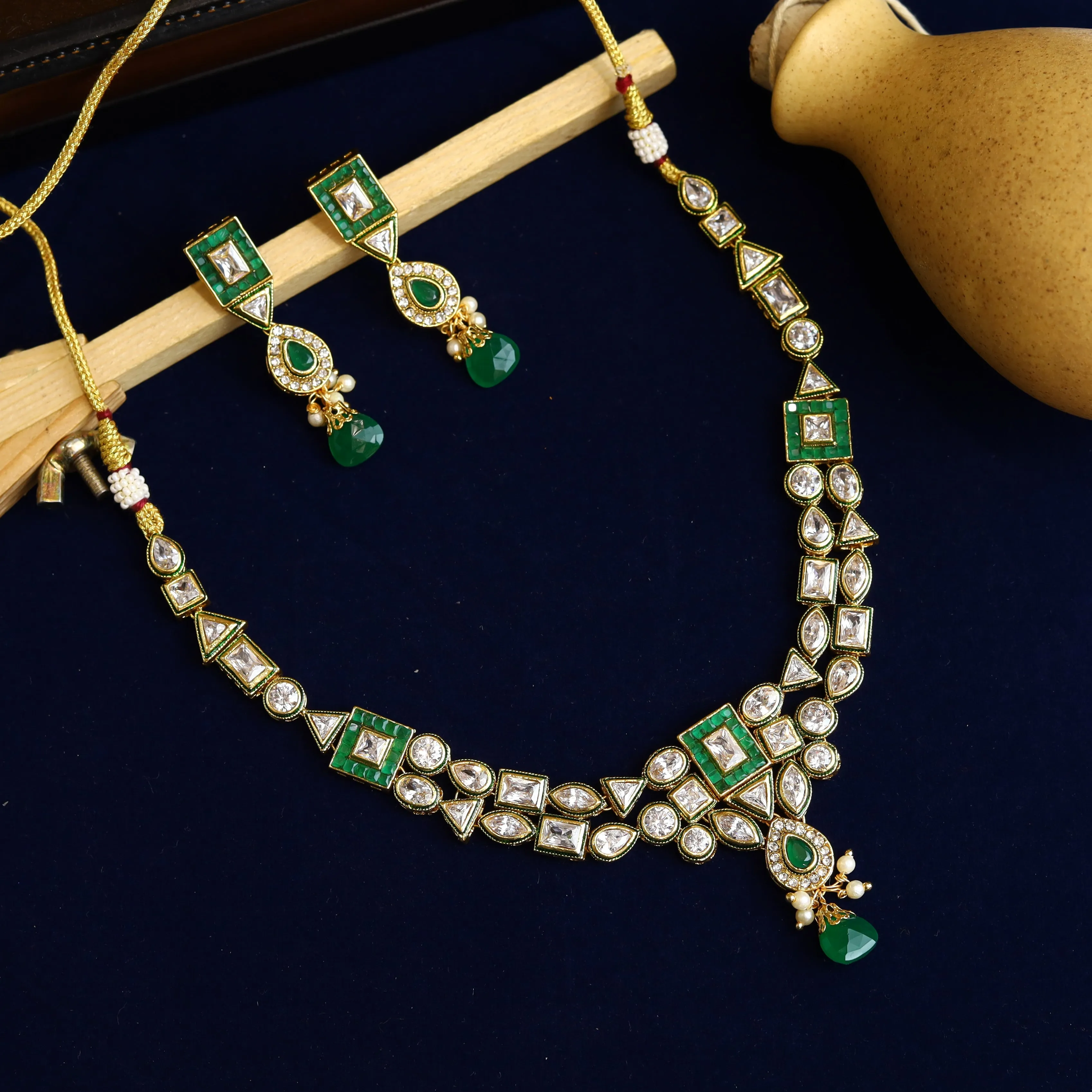 Polki Necklace Set 1005-21