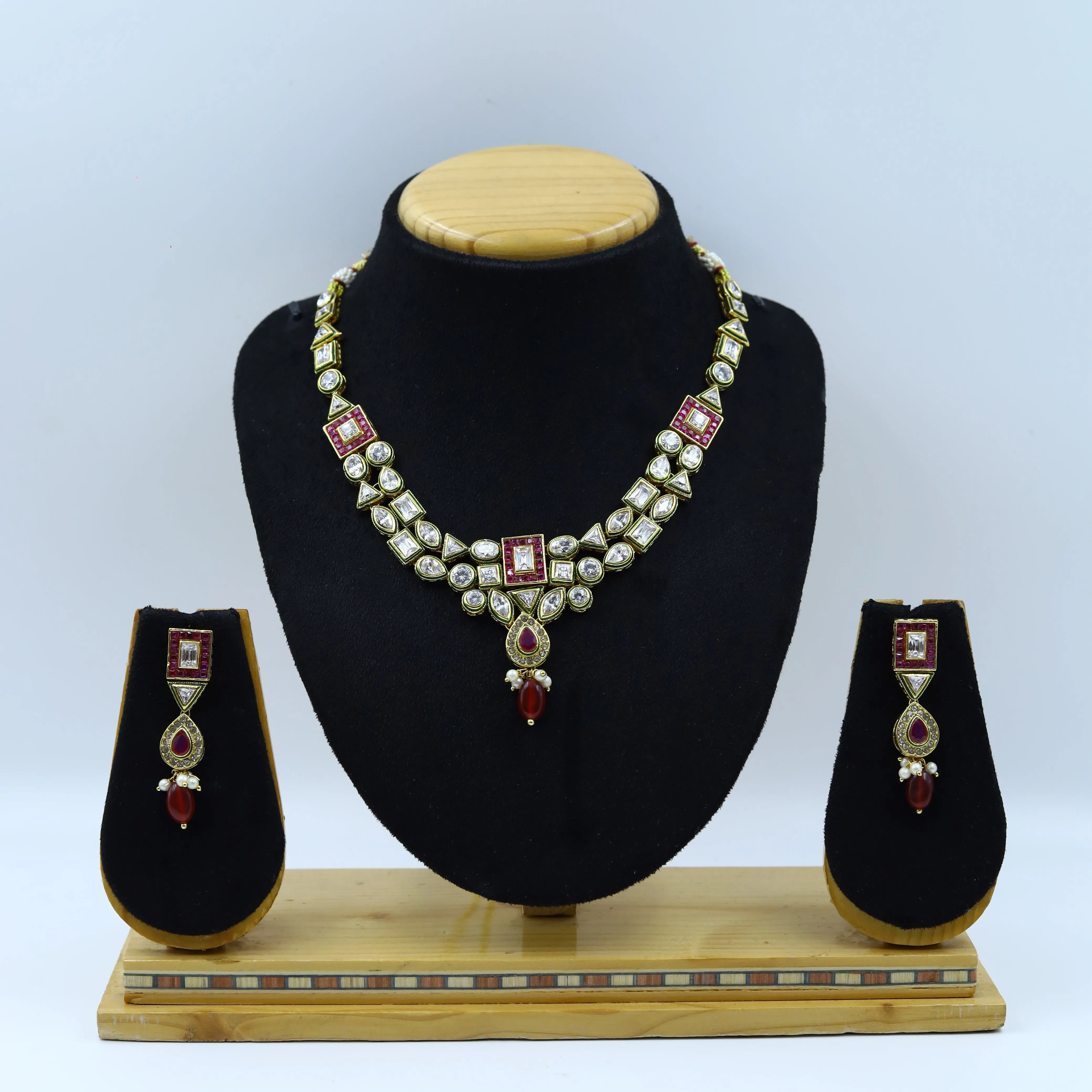 Polki Necklace Set 1005-21