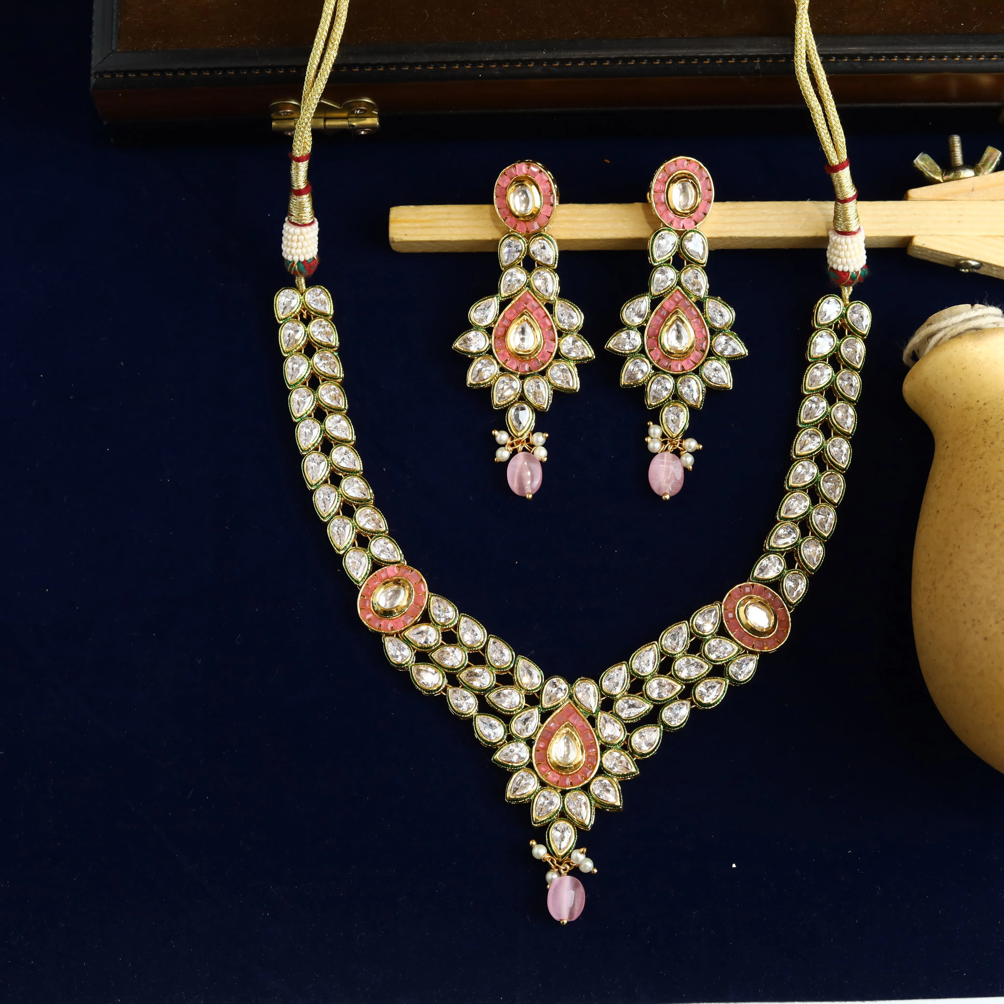 Polki Necklace Set 1016-21