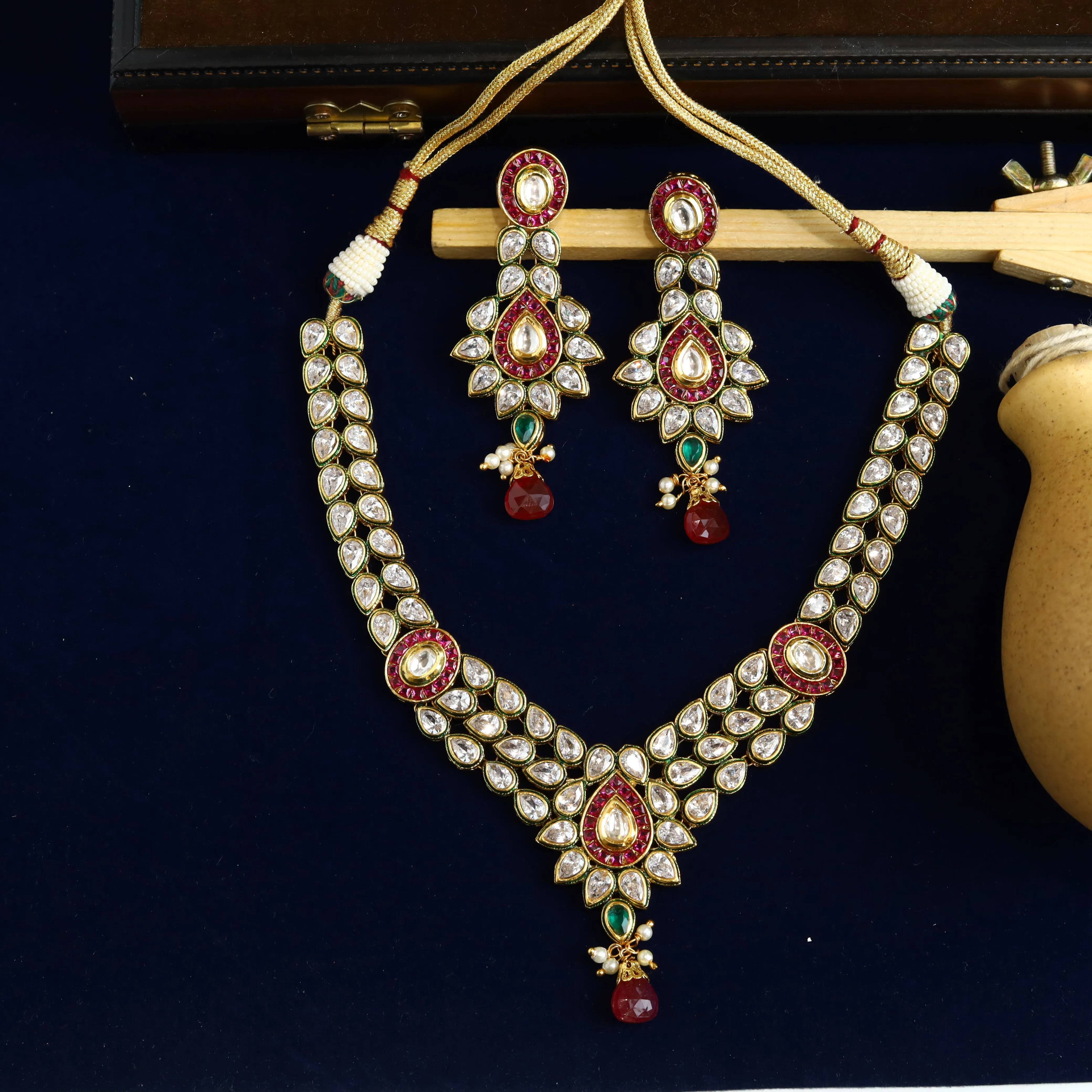 Polki Necklace Set 1016-21
