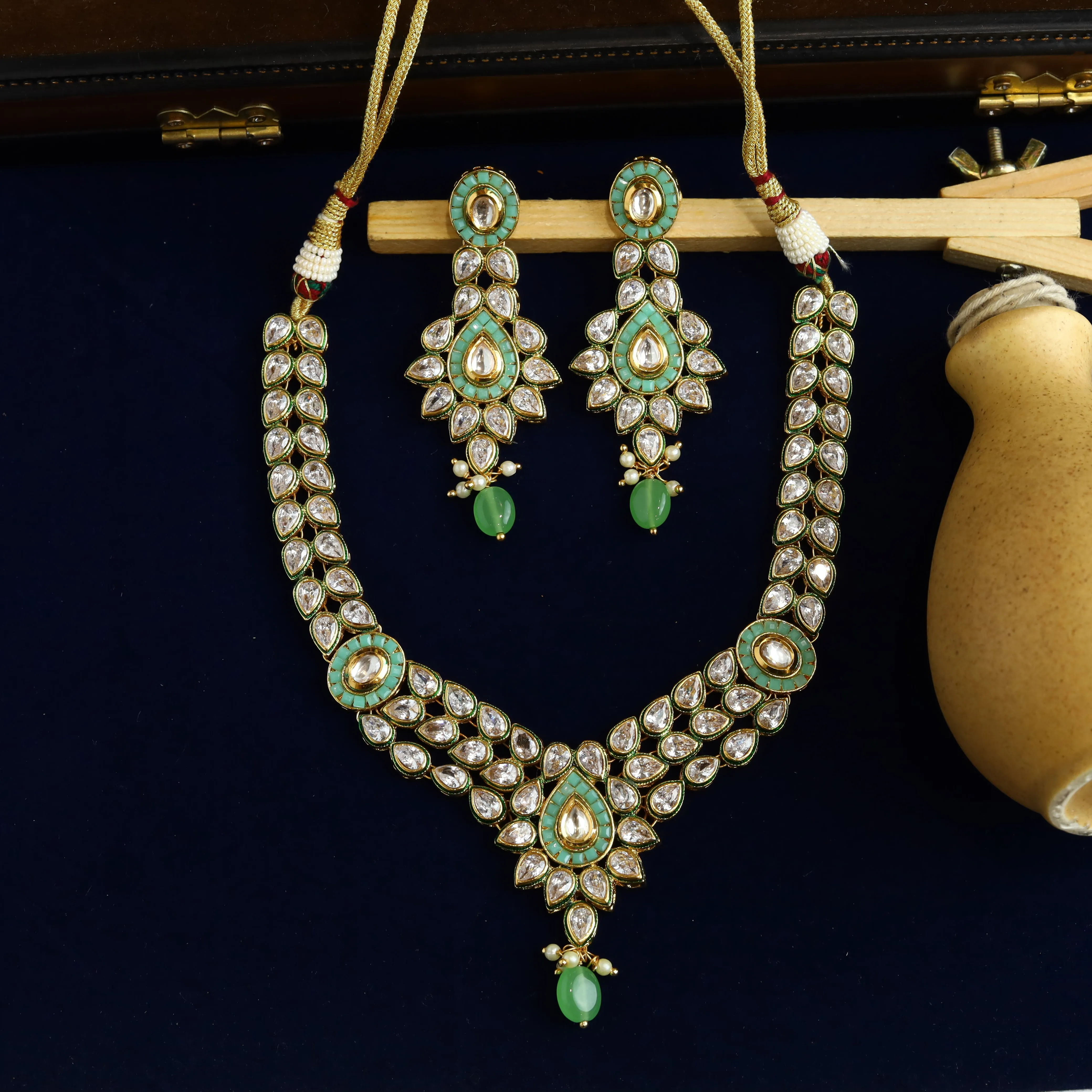 Polki Necklace Set 1016-21