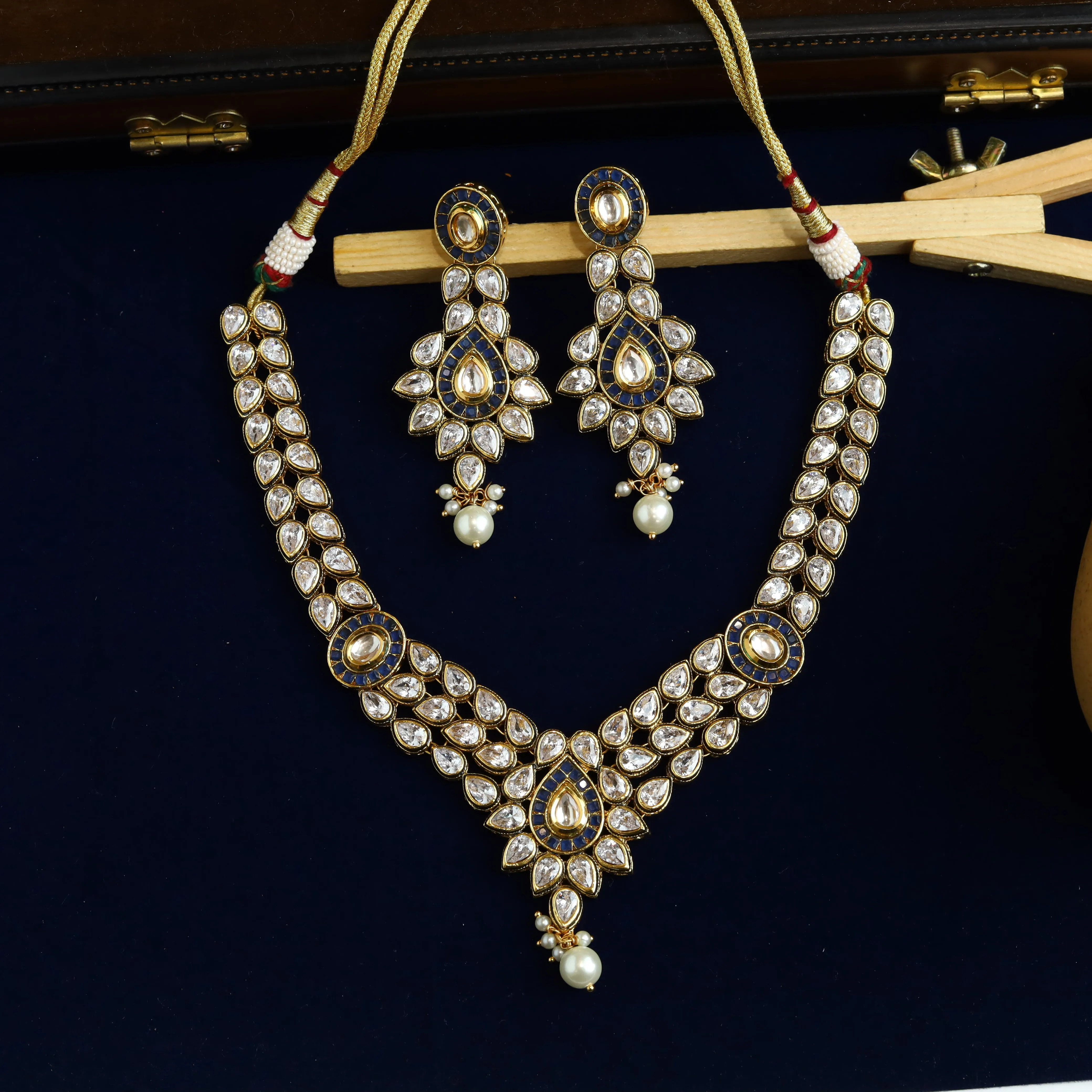 Polki Necklace Set 1016-21