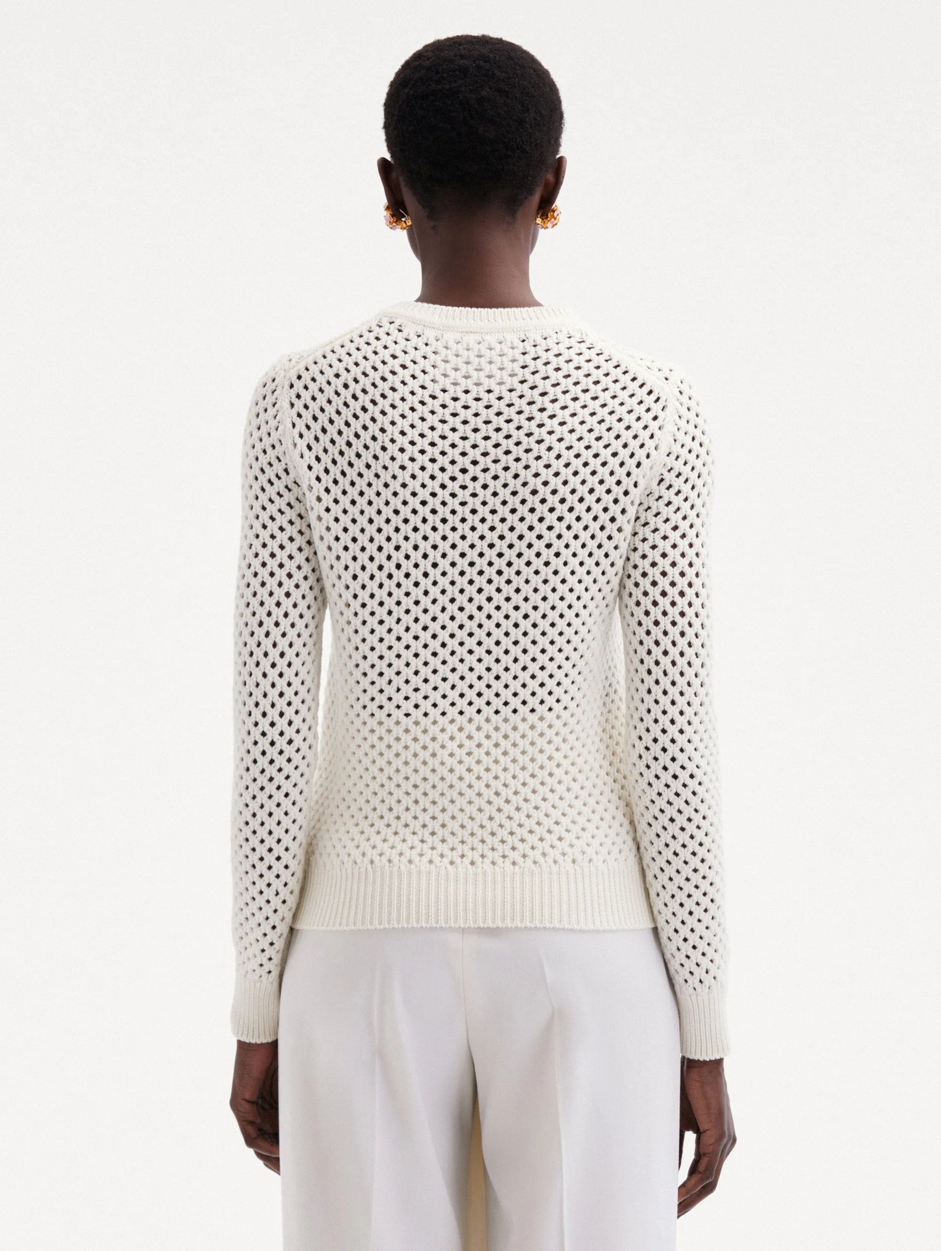 Poppy Embroidered Crochet Pullover