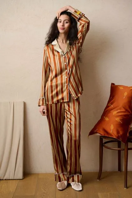 Pure Silk Stripe Pyjamas (In stock, 3 day delivery)