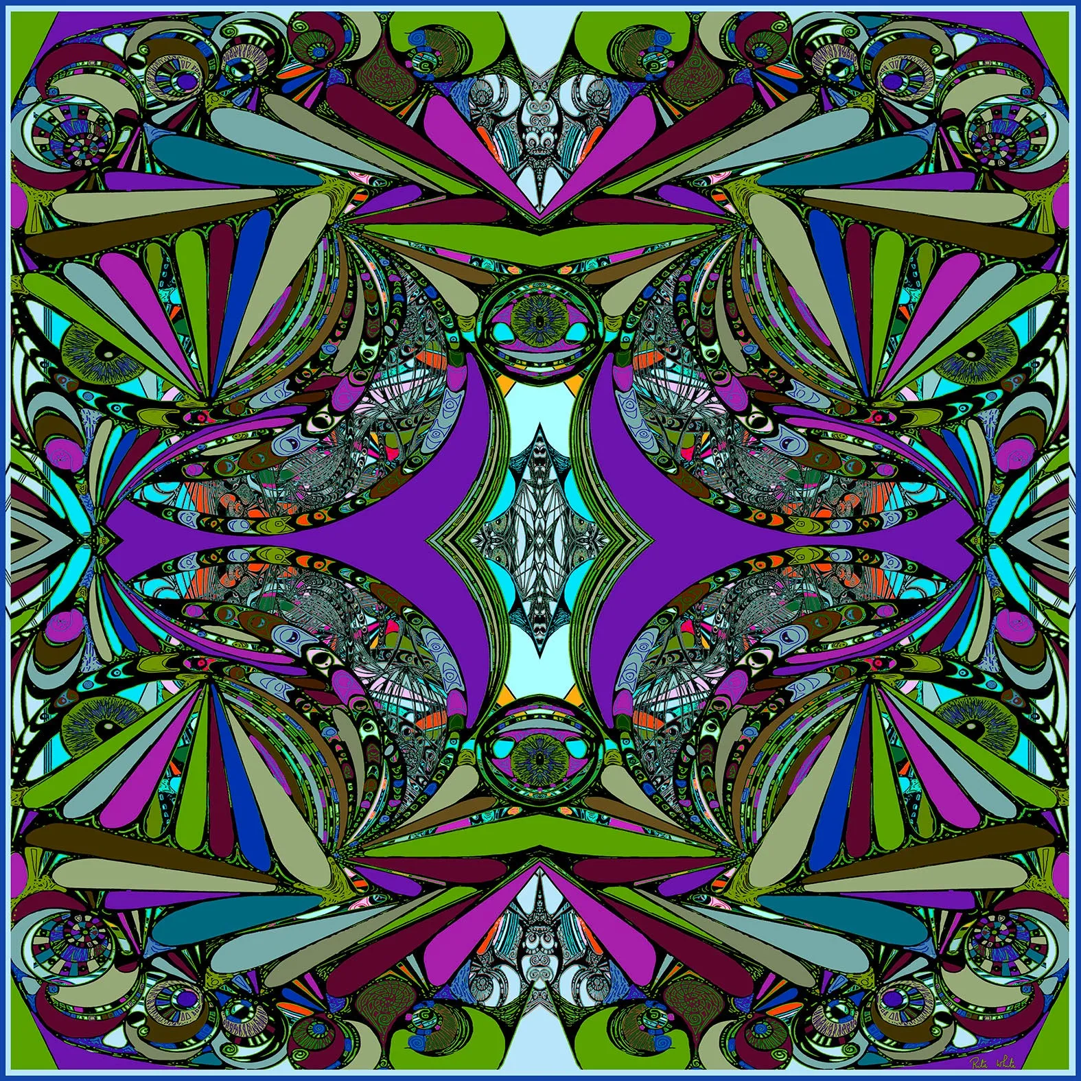 Purple Universe, 110cm Square Silk Scarf