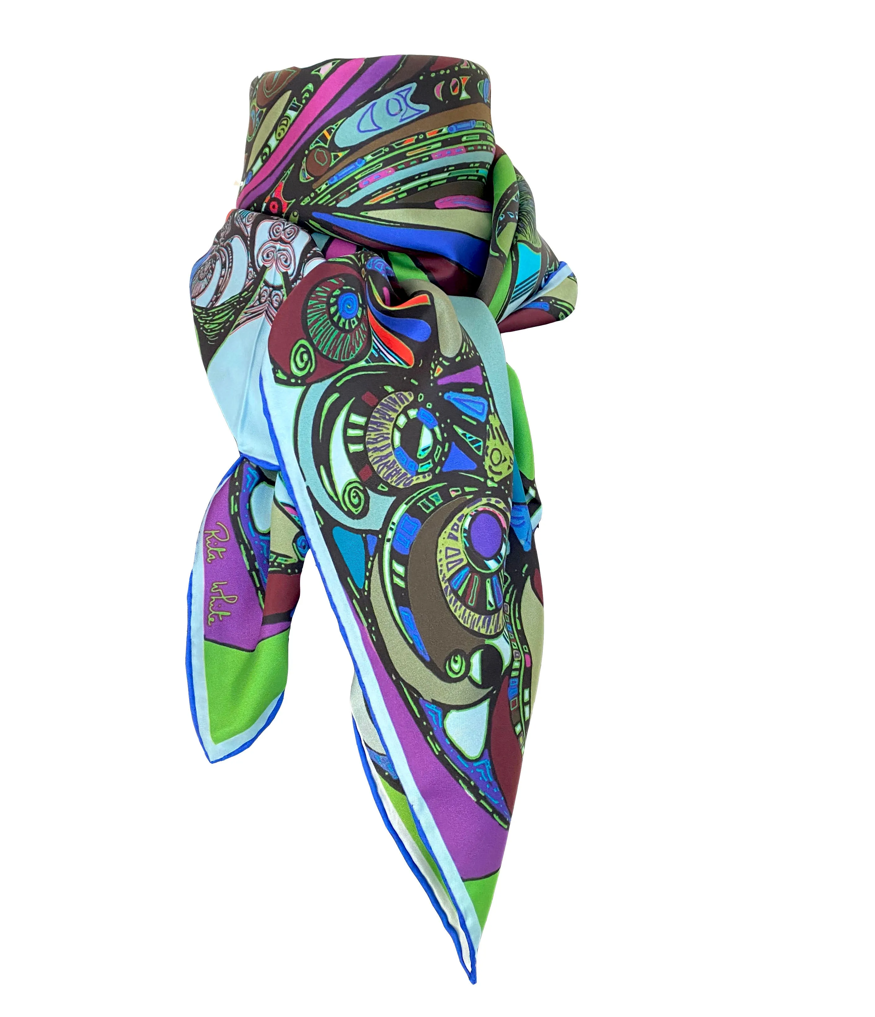 Purple Universe, 110cm Square Silk Scarf