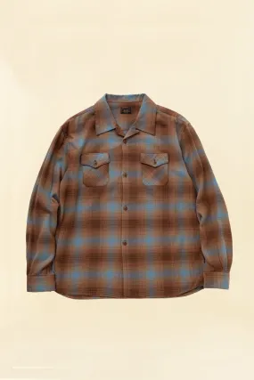 Rats Cotton Rayon Check Shirt - Brown