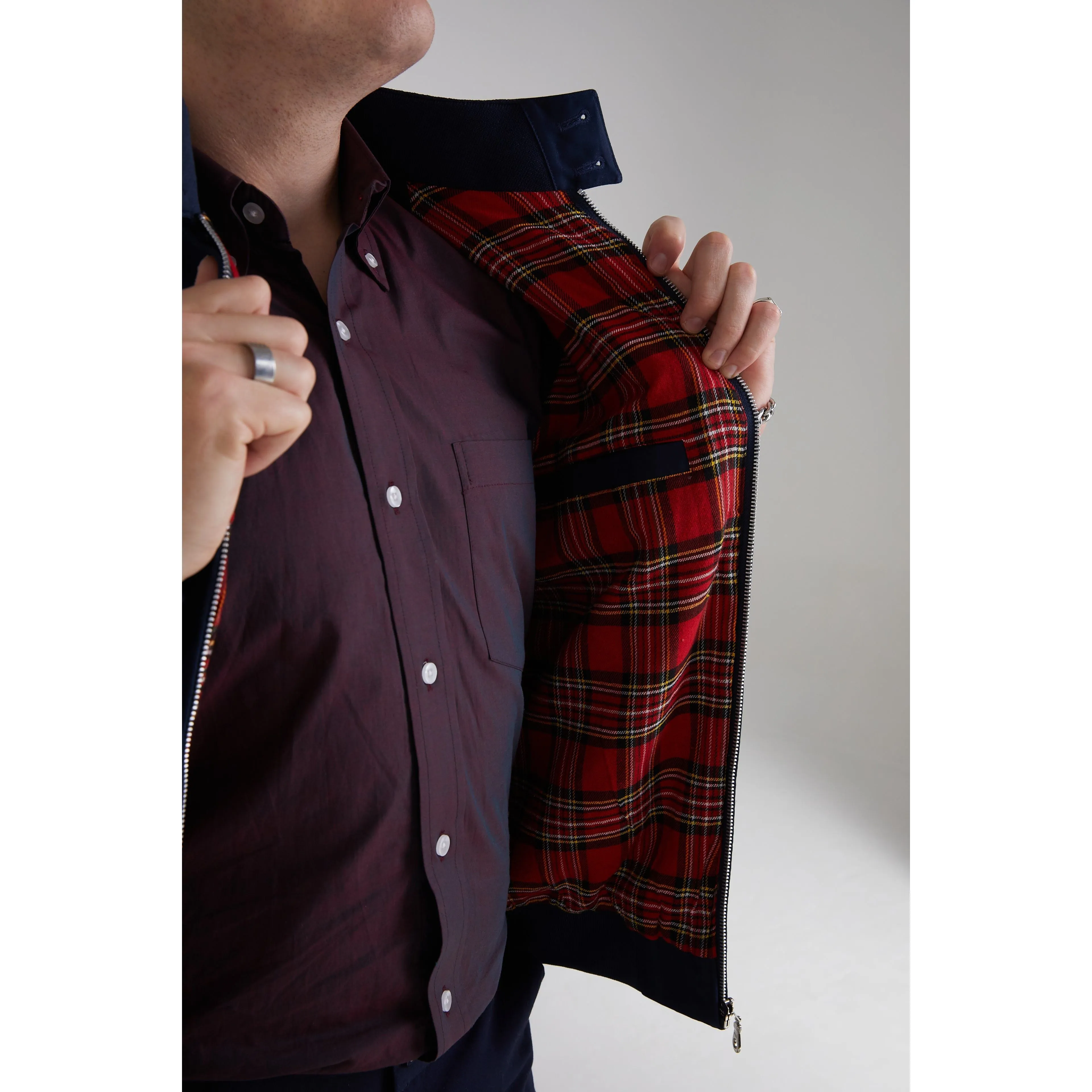 Real Hoxton - Men's Dark Navy - Harrington Jacket