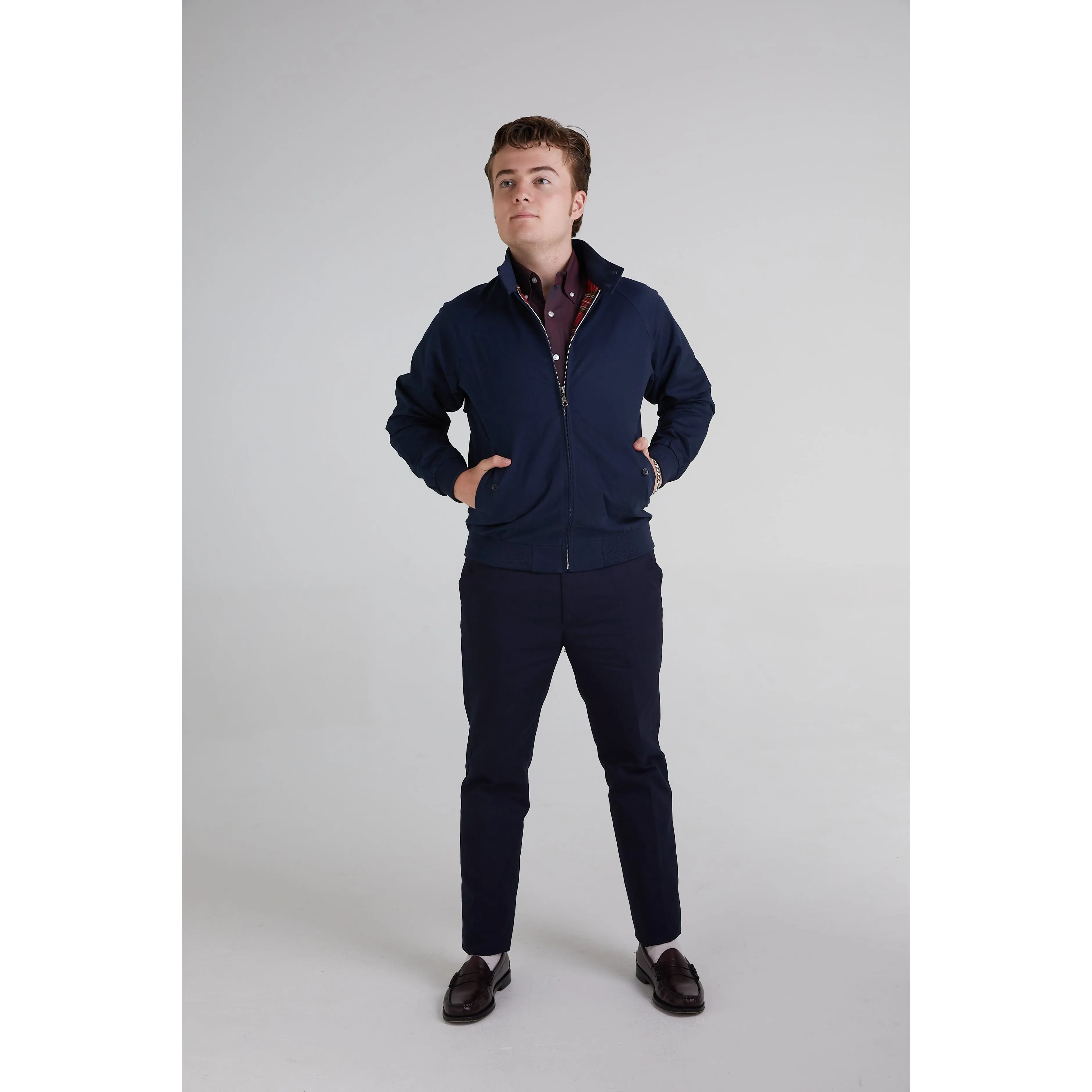 Real Hoxton - Men's Dark Navy - Harrington Jacket