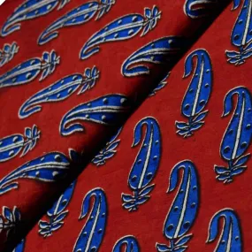 Red Screen Print Kalamkari Inspired Fabric