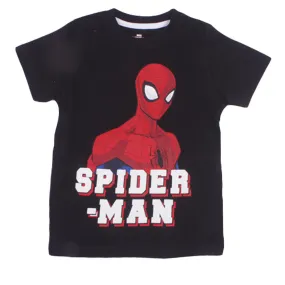 REDTAG Black Spiderman T-Shirt for Boys