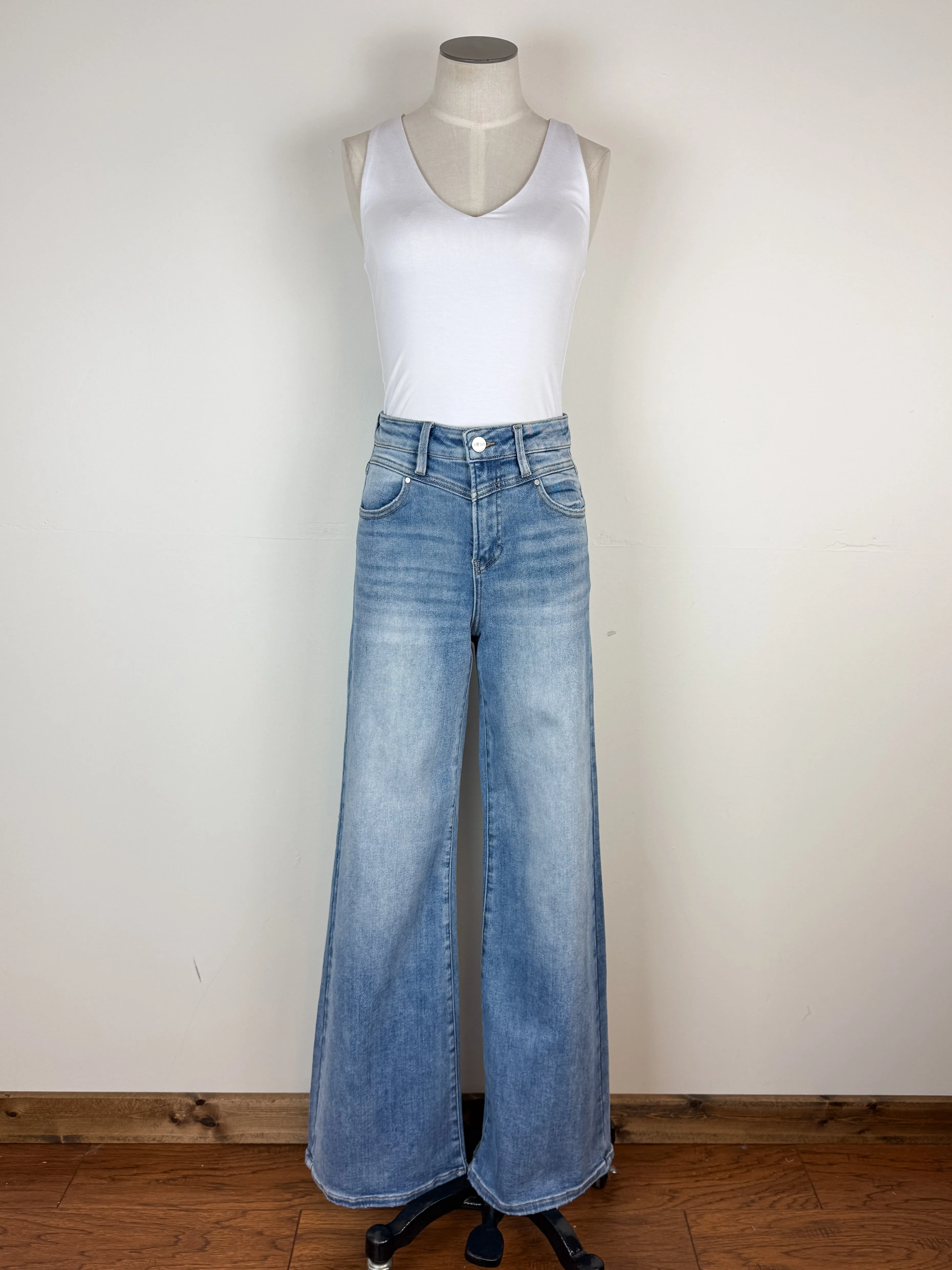 Risen Delaney High Rise Front Yoke Wide Leg