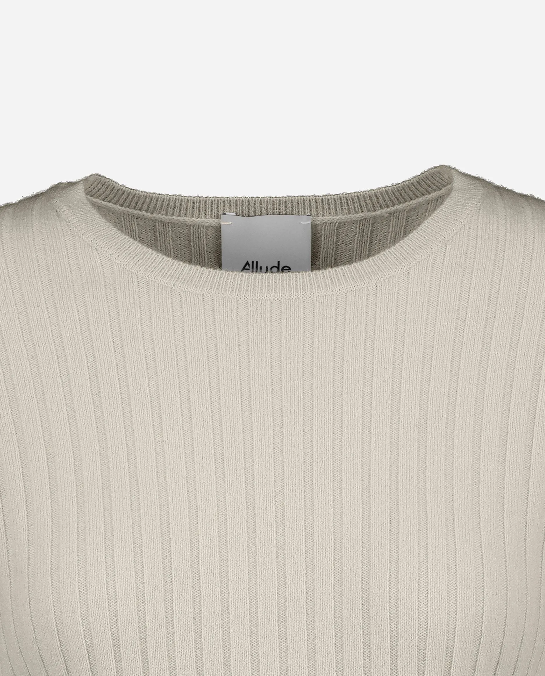 Rundhals Pullover aus Cashmere in Beige