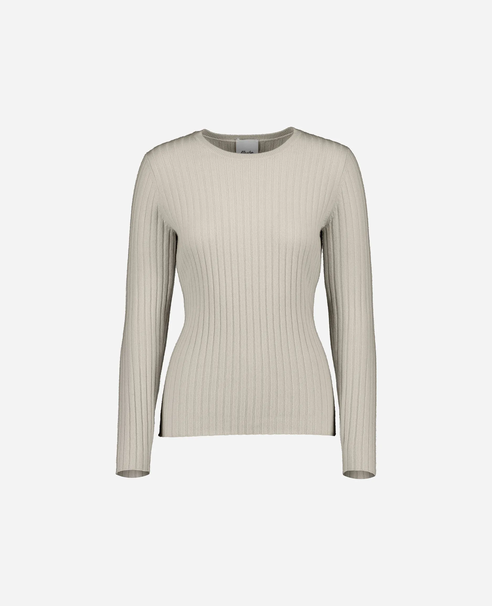 Rundhals Pullover aus Cashmere in Beige