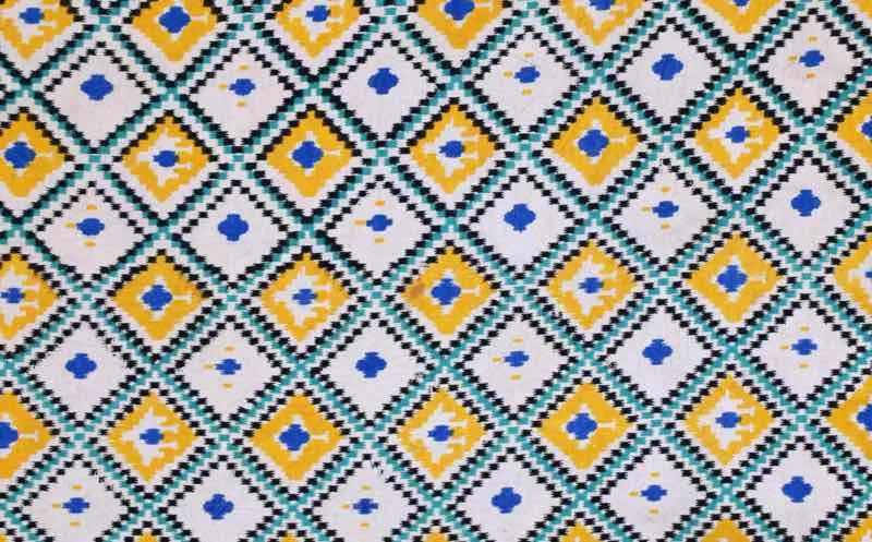 Sea Green Screen Print Kalamkari Inspired Fabric
