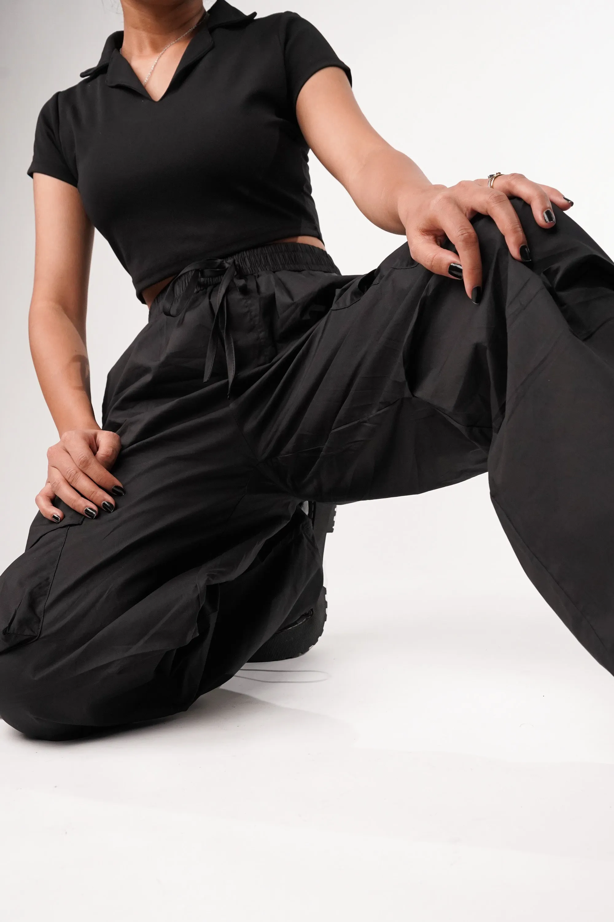 Shadow Black Comfy Cargos