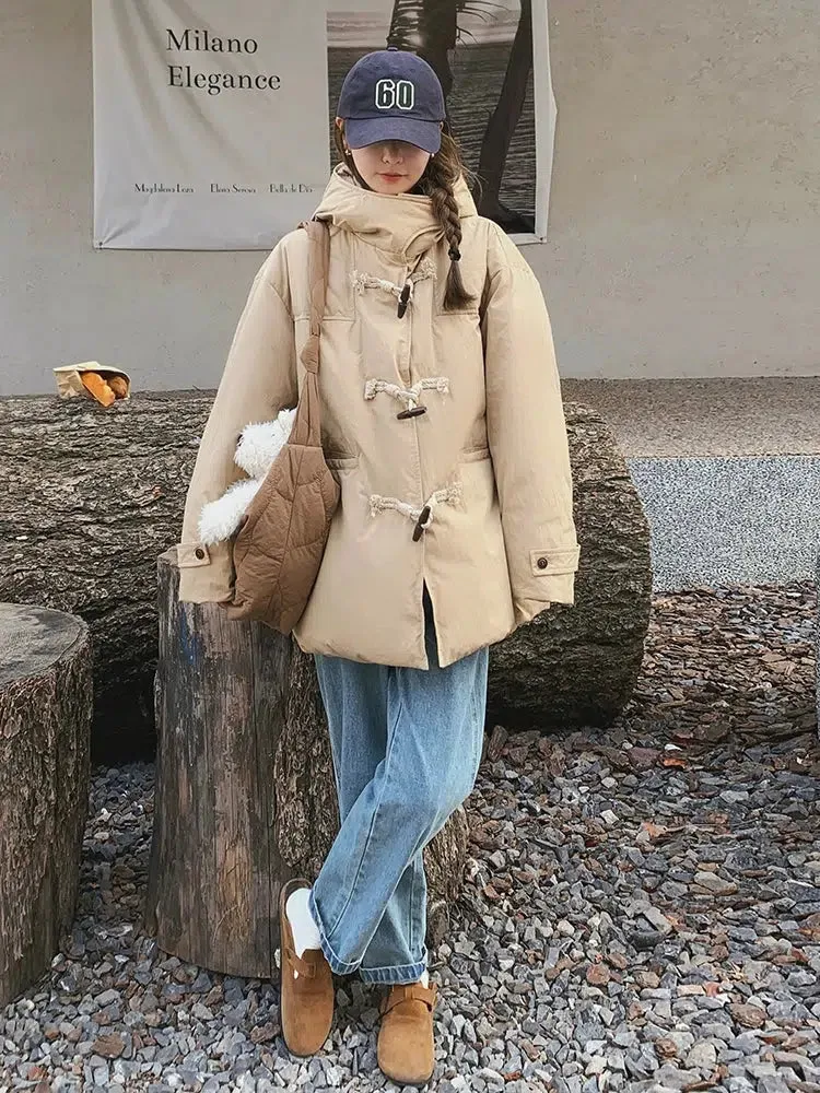 Short Horn Button Down Duck Down Jacket