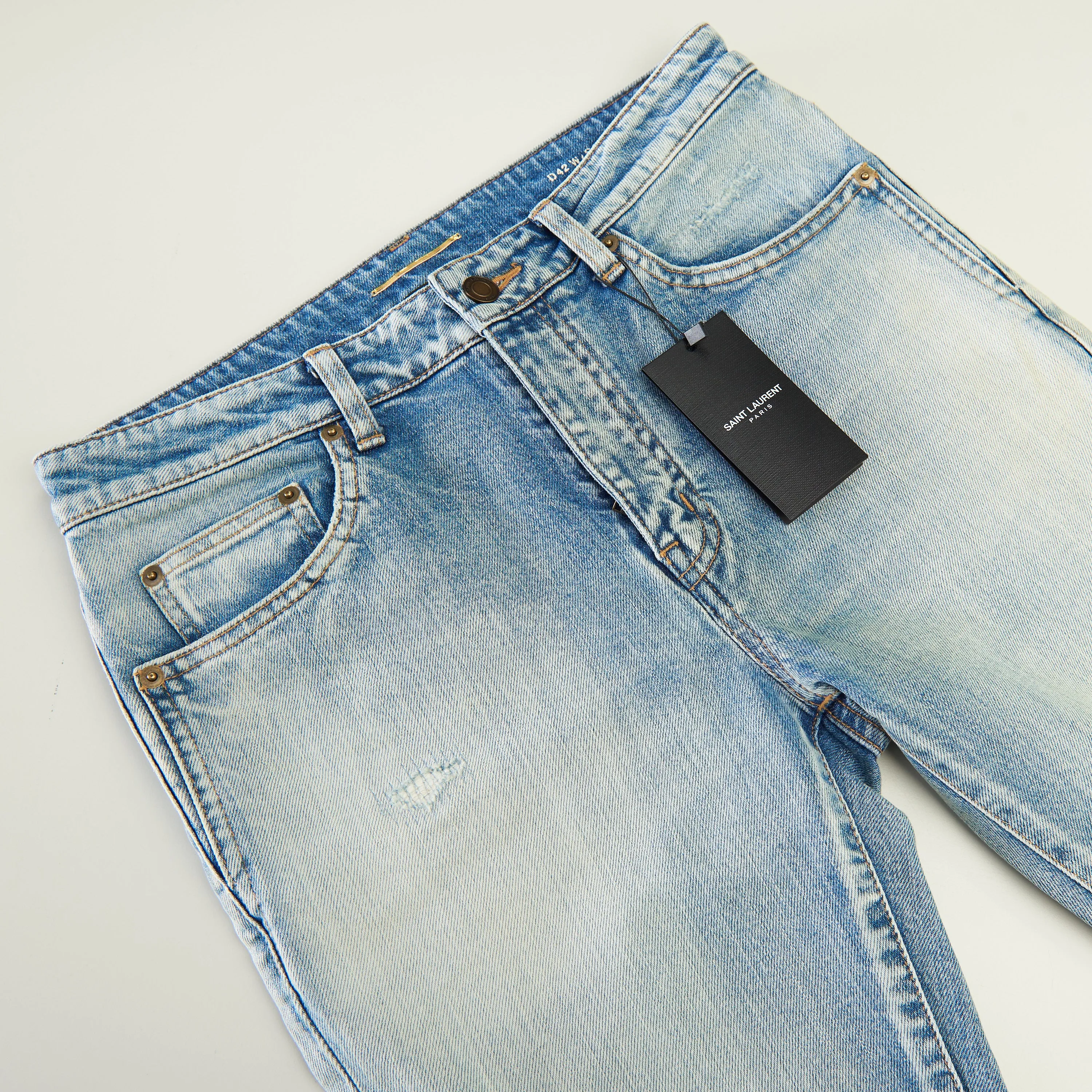 Skinny Mid-Waist Jeans In Santa Monica Blue Denim