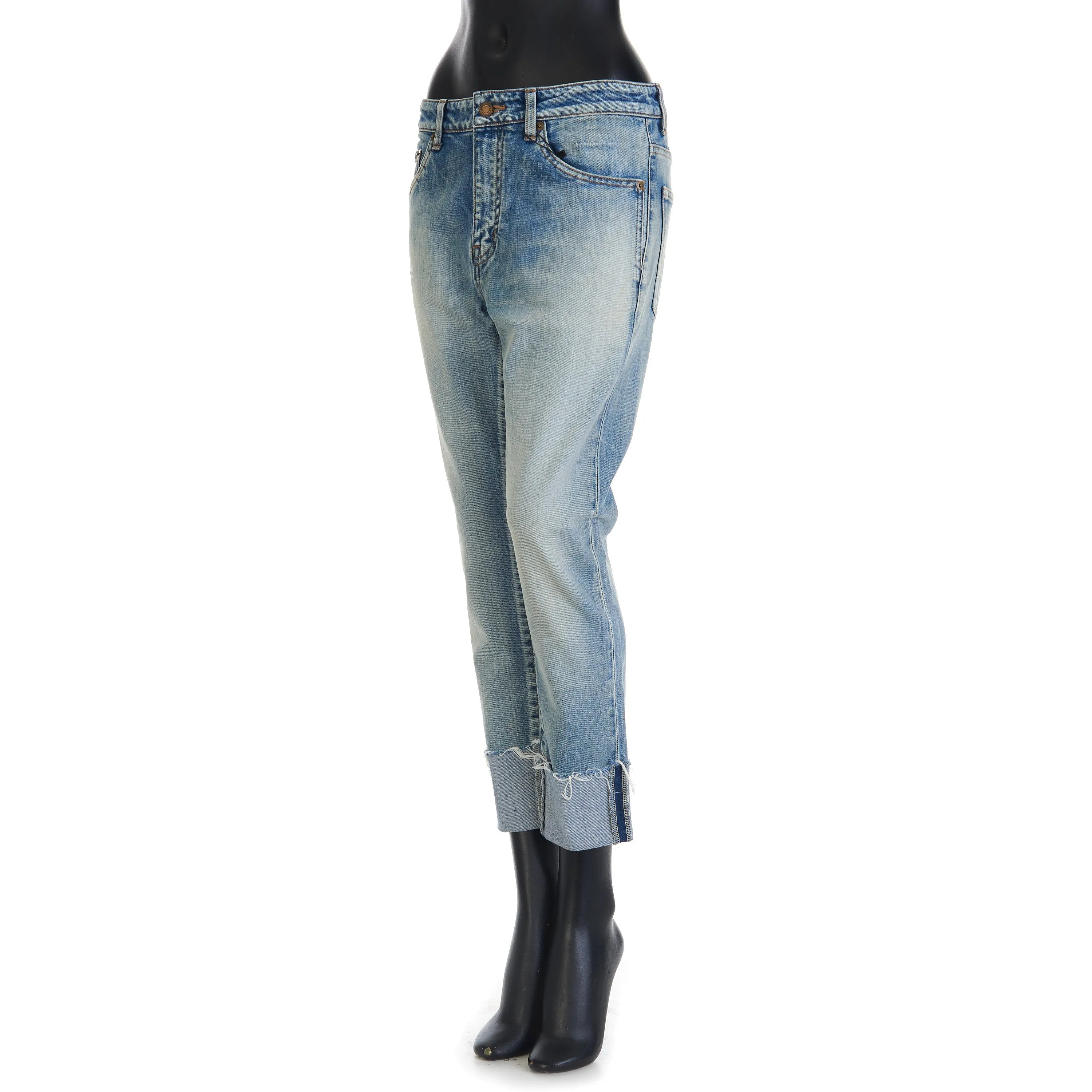 Skinny Mid-Waist Jeans In Santa Monica Blue Denim