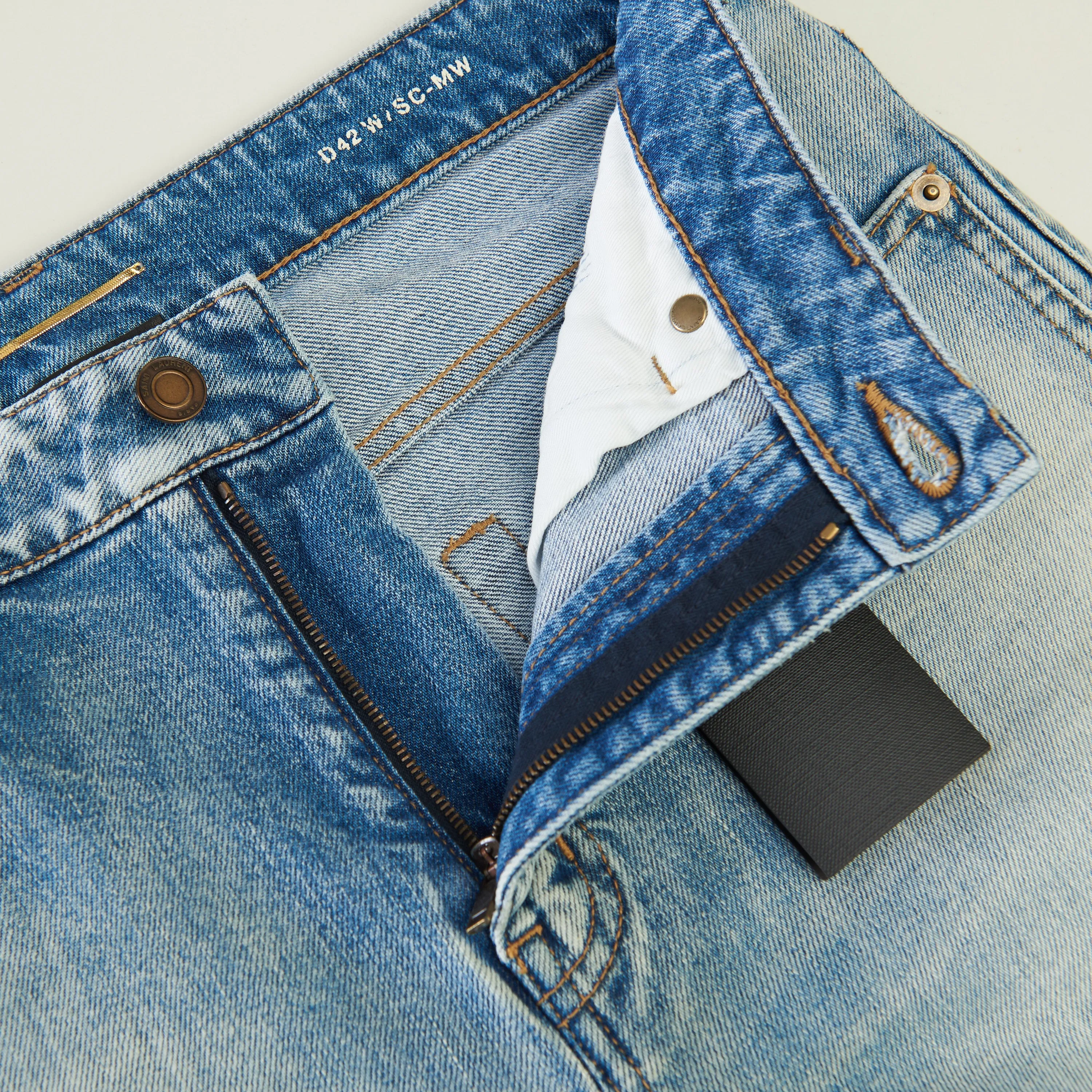 Skinny Mid-Waist Jeans In Santa Monica Blue Denim
