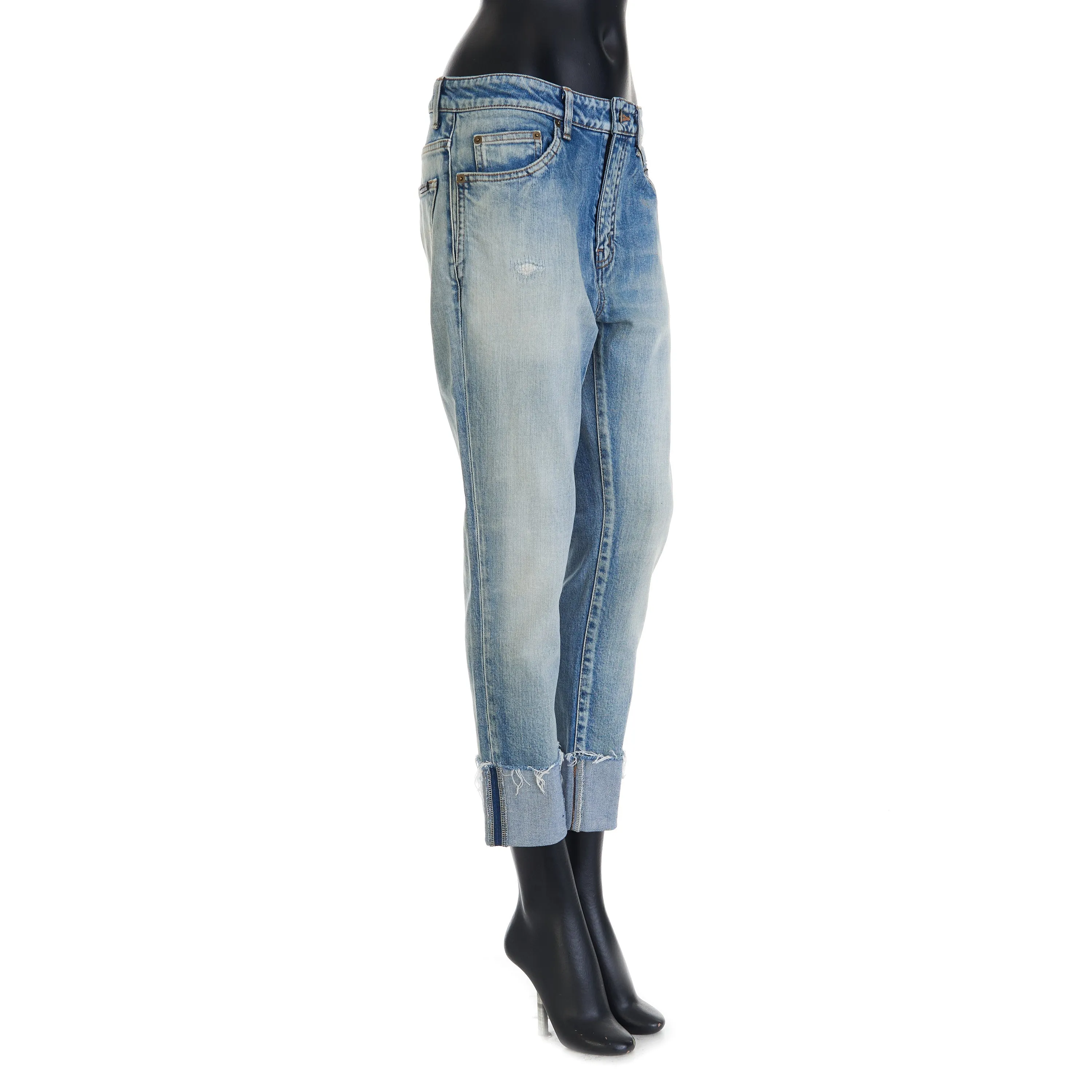 Skinny Mid-Waist Jeans In Santa Monica Blue Denim