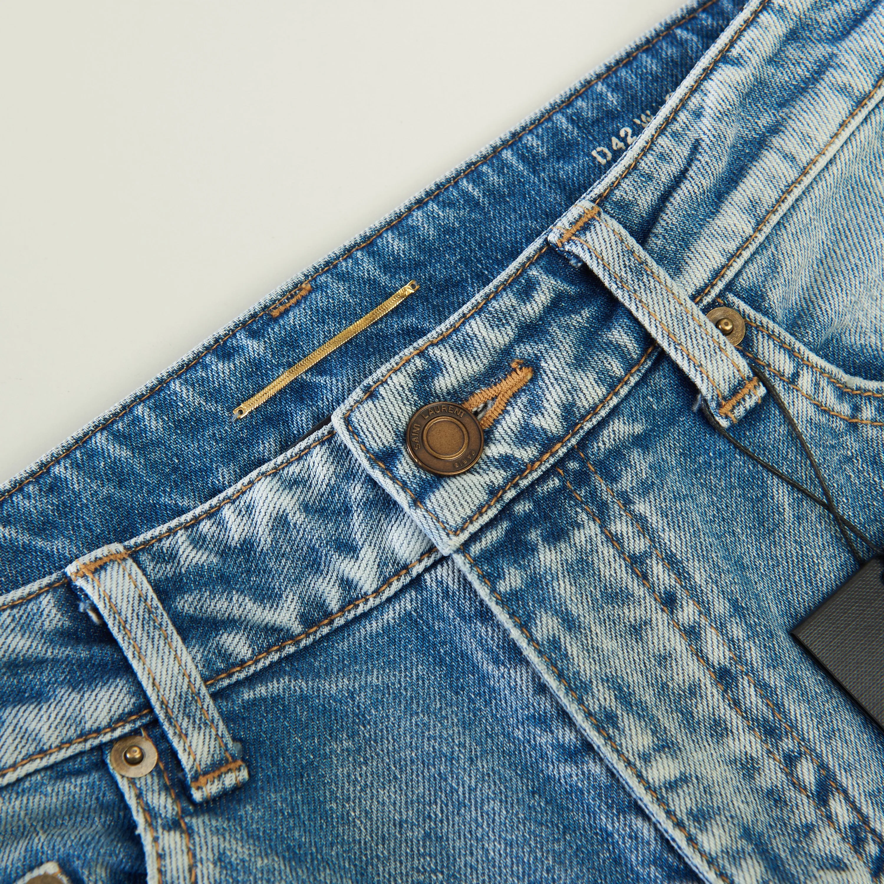 Skinny Mid-Waist Jeans In Santa Monica Blue Denim