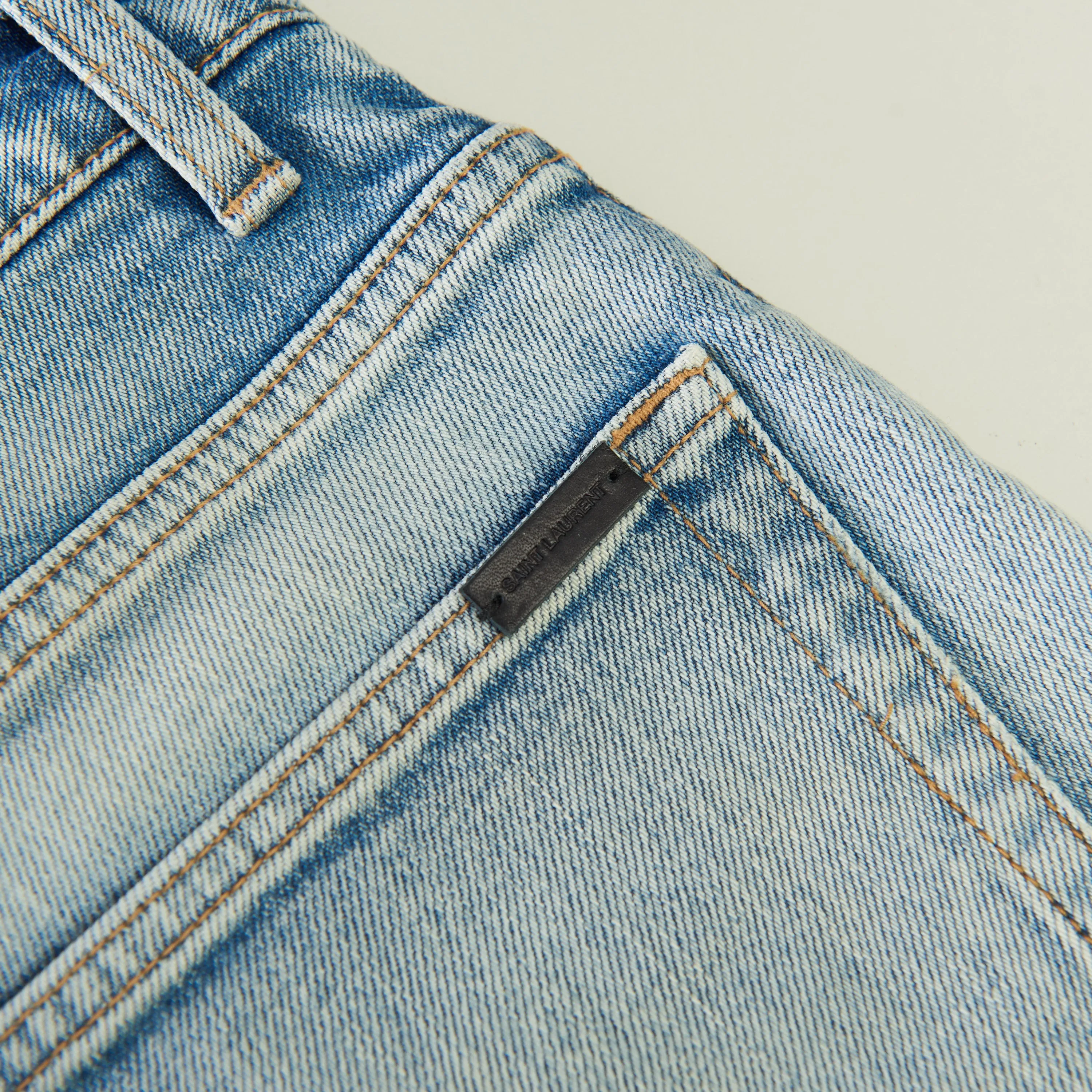 Skinny Mid-Waist Jeans In Santa Monica Blue Denim