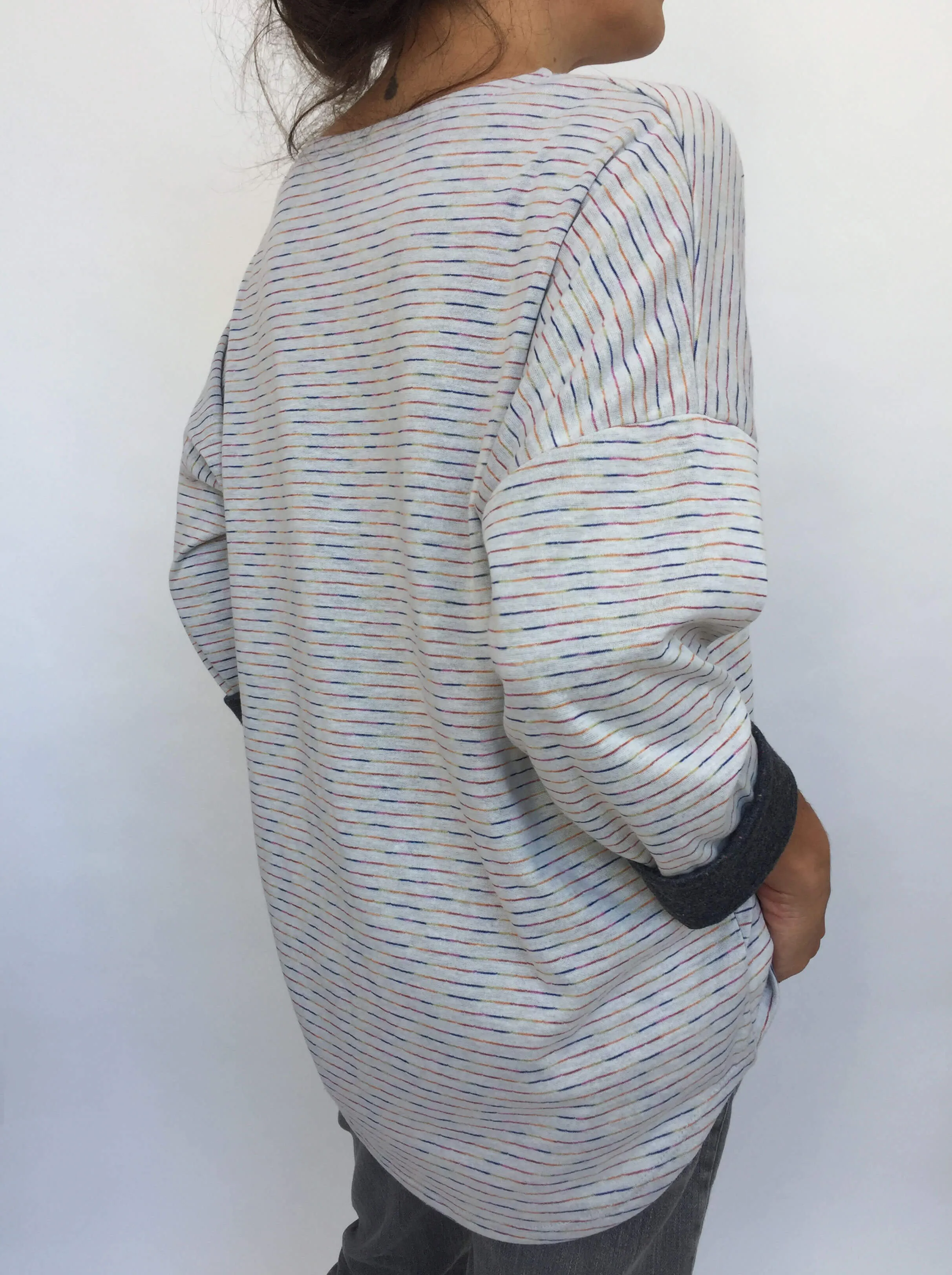 Soft Sweater with Rainbow Stripes