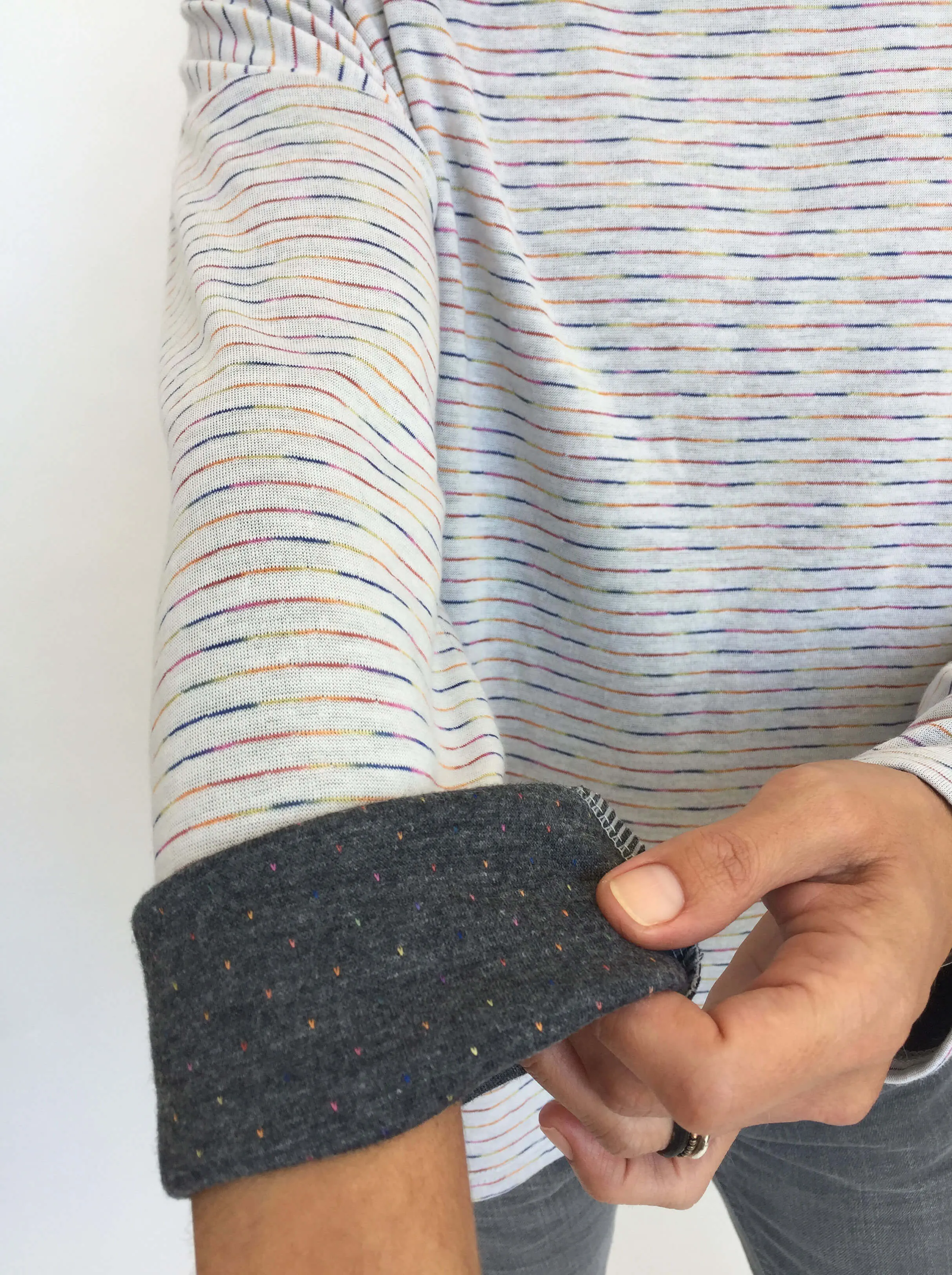 Soft Sweater with Rainbow Stripes