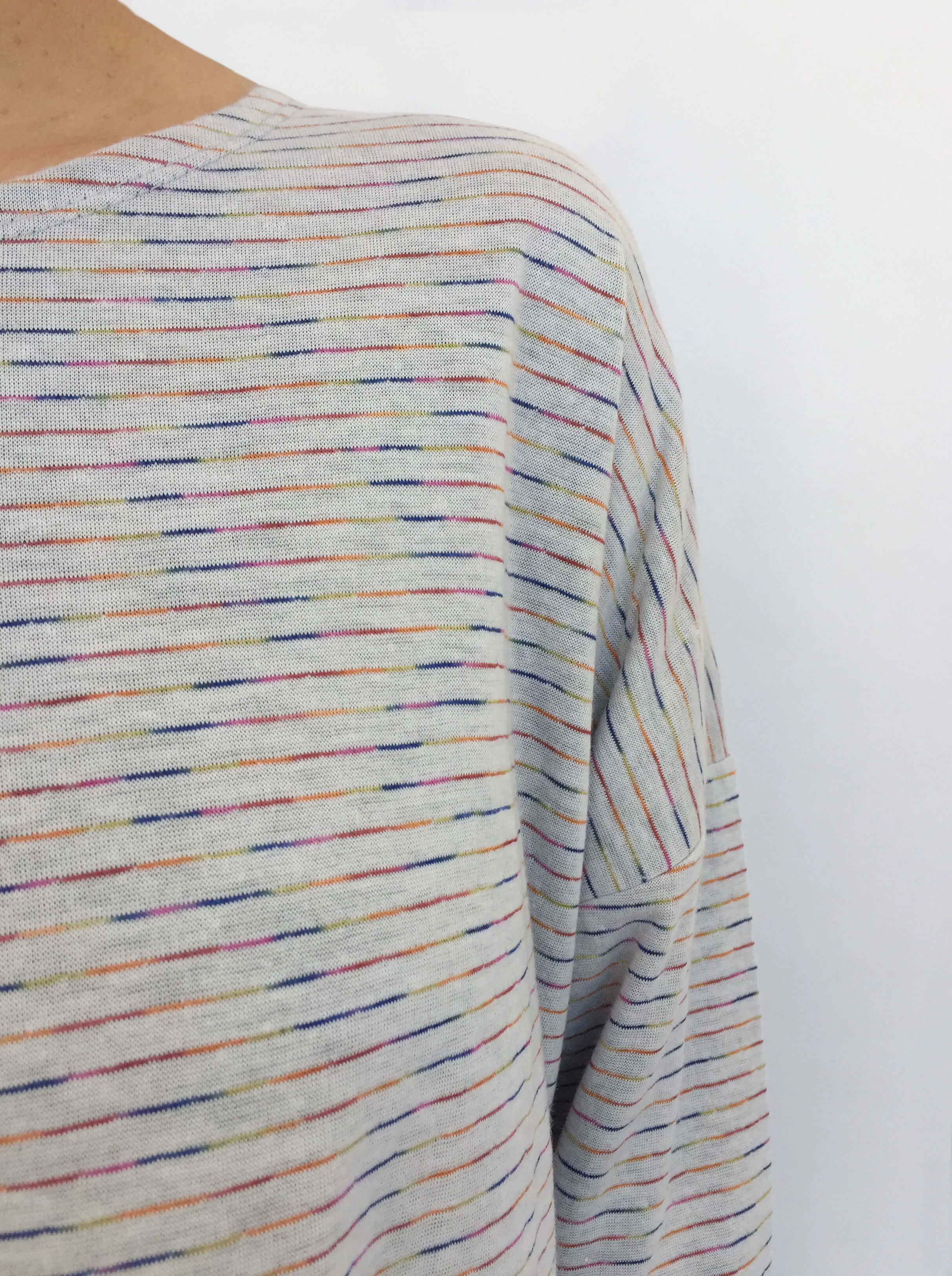 Soft Sweater with Rainbow Stripes