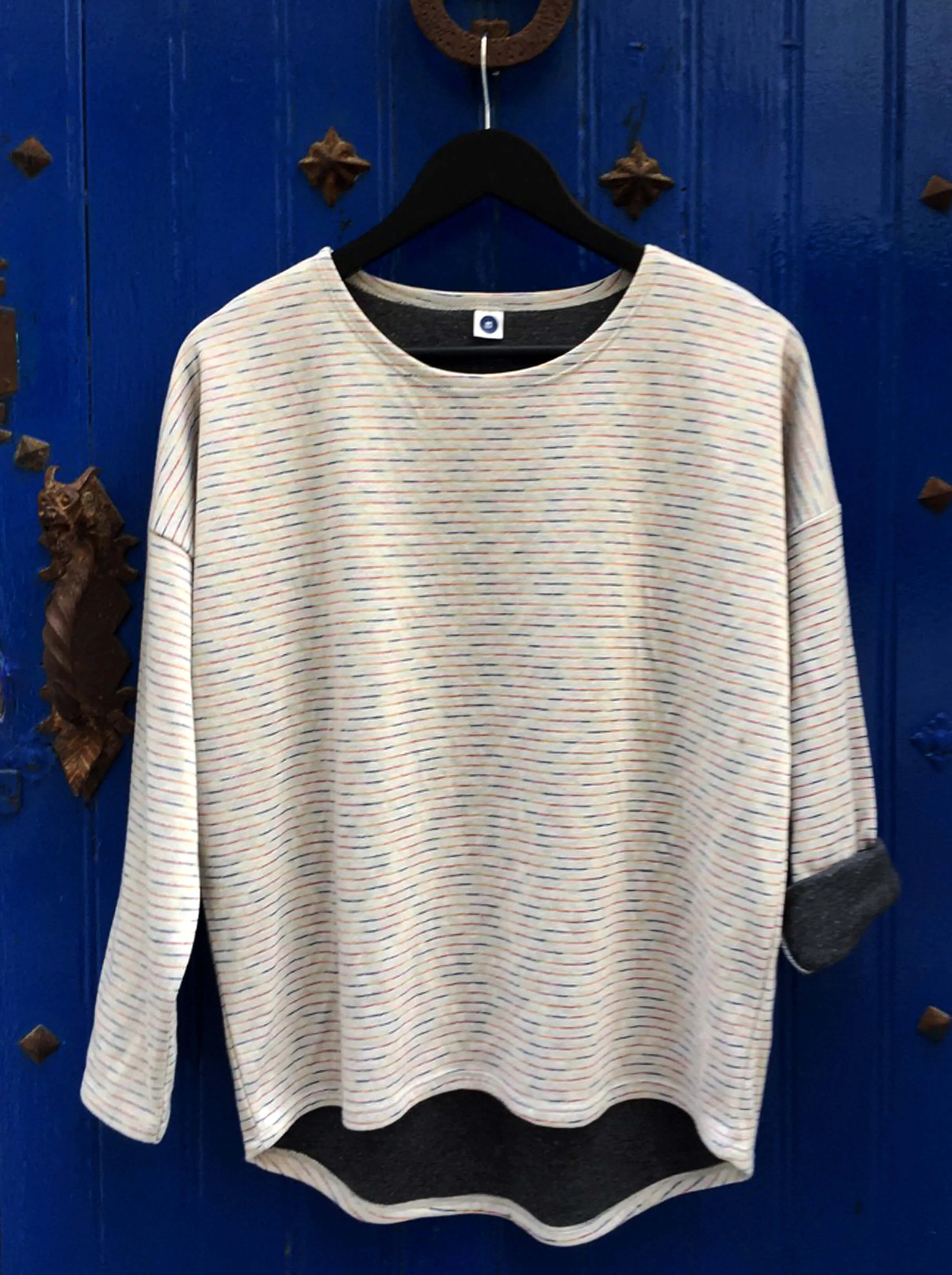 Soft Sweater with Rainbow Stripes