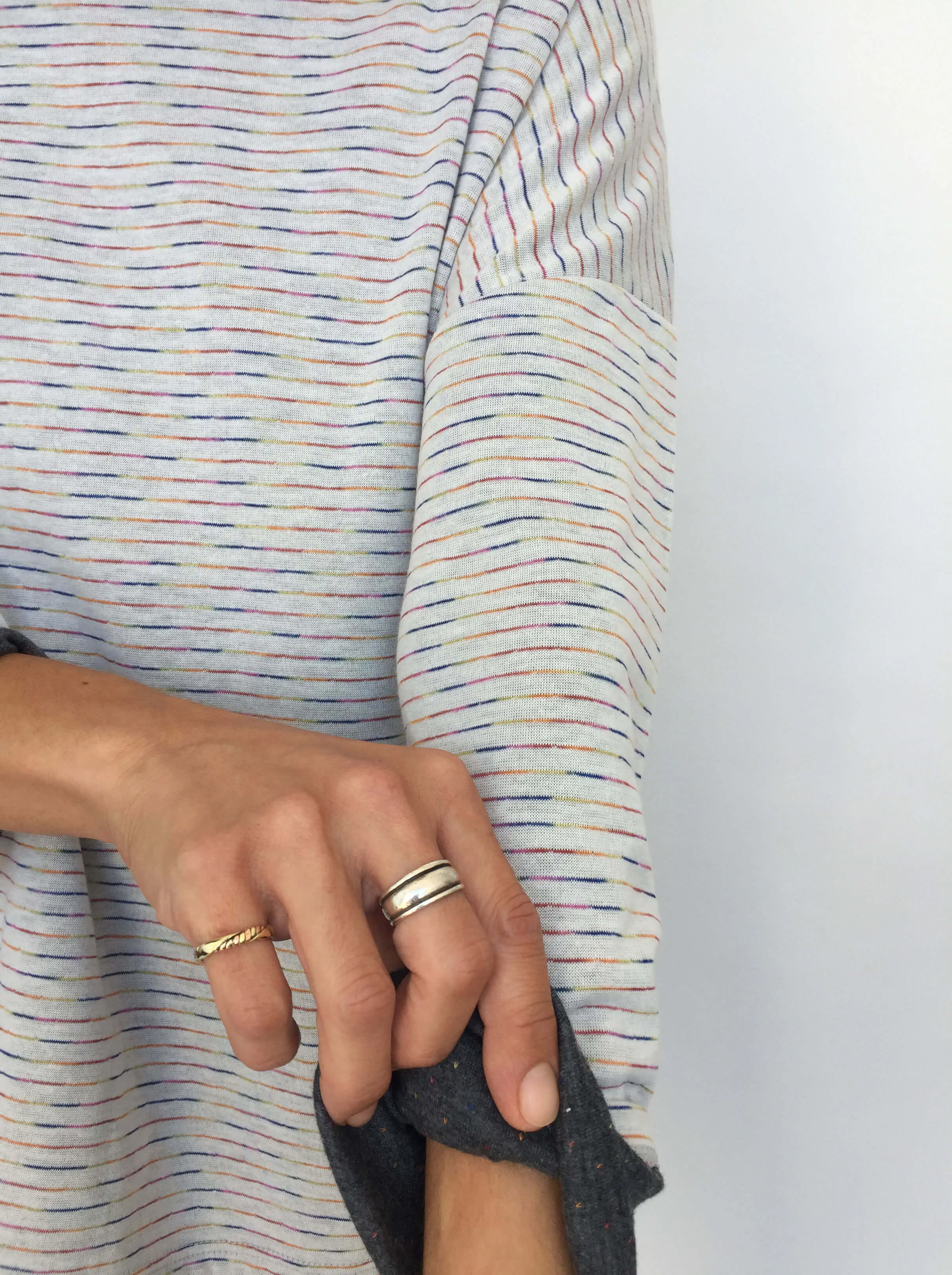 Soft Sweater with Rainbow Stripes