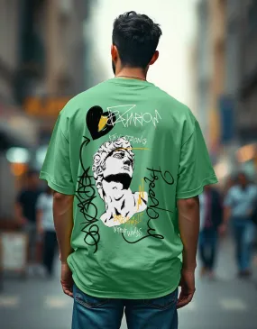 Stay Strong Green Oversized Back Back Graphic Printed Tshirt