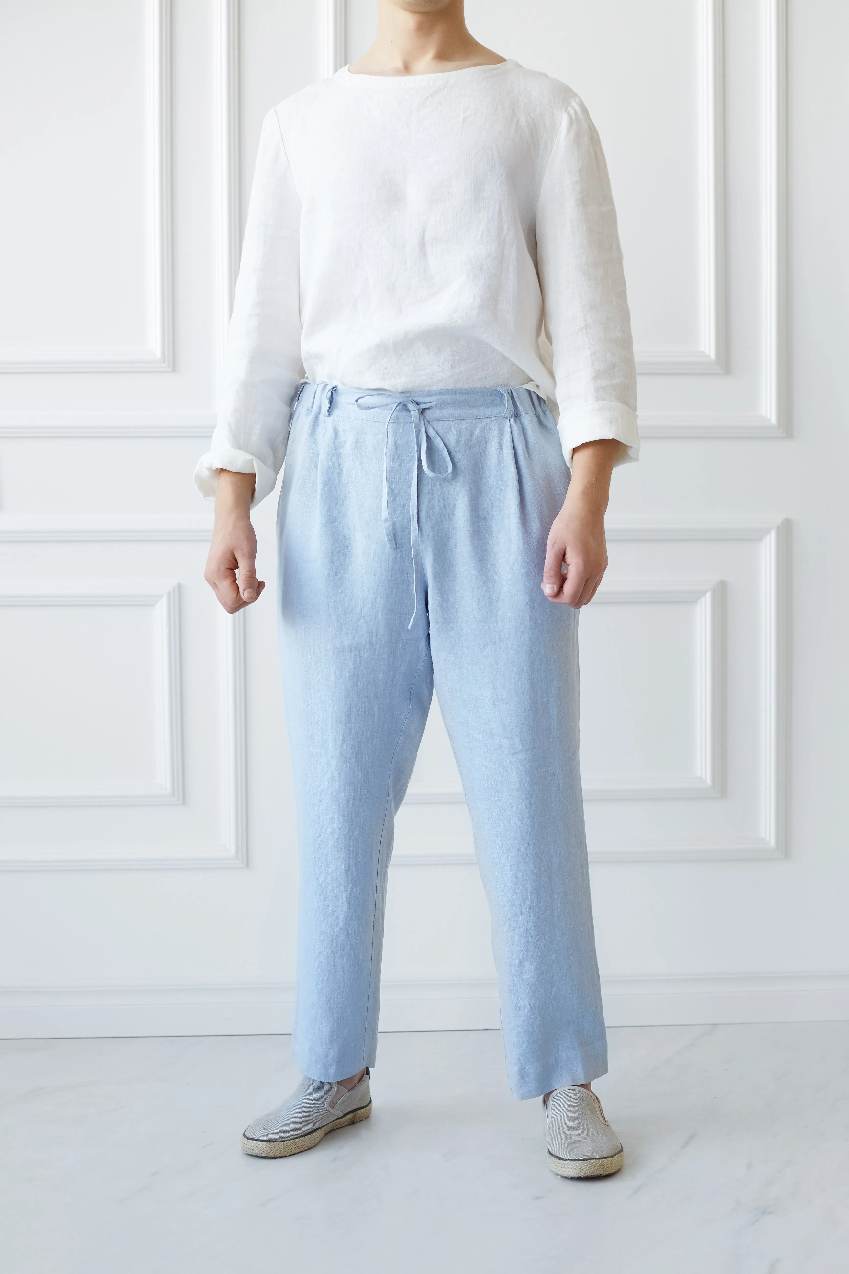 Tapered Linen Pants for Men